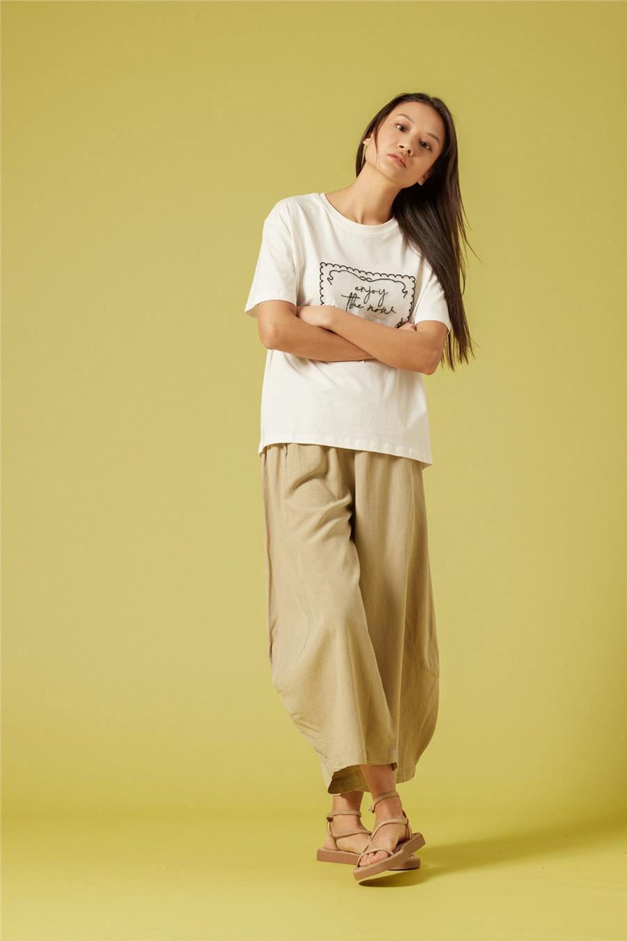 Nisan ORGANZE NAKIŞ DETAYLI T-SHIRT EKRU N26-2254