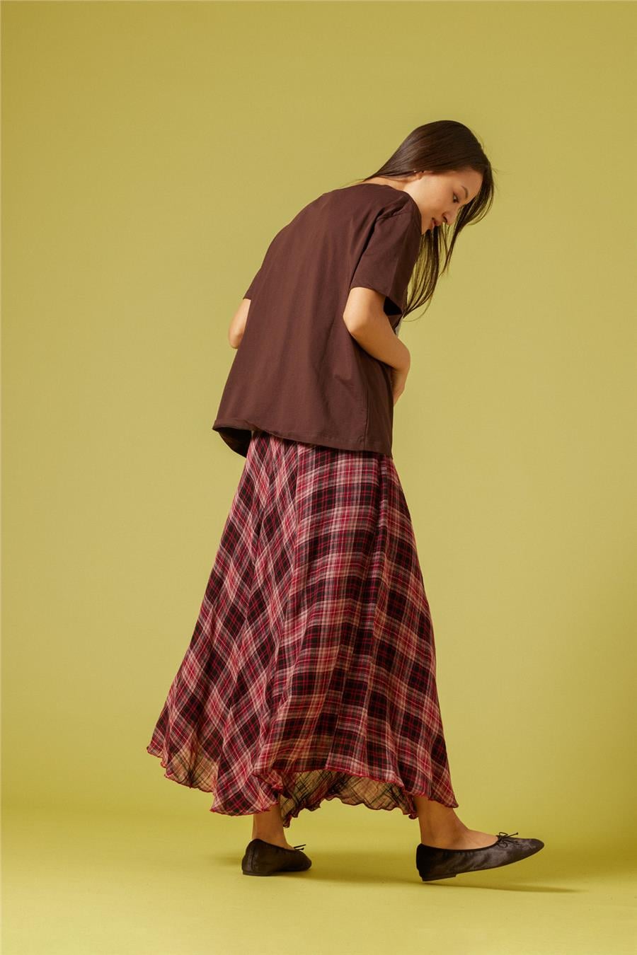 Nisan ORGANZE NAKIŞ DETAYLI T-SHIRT KAHVE N26-2254