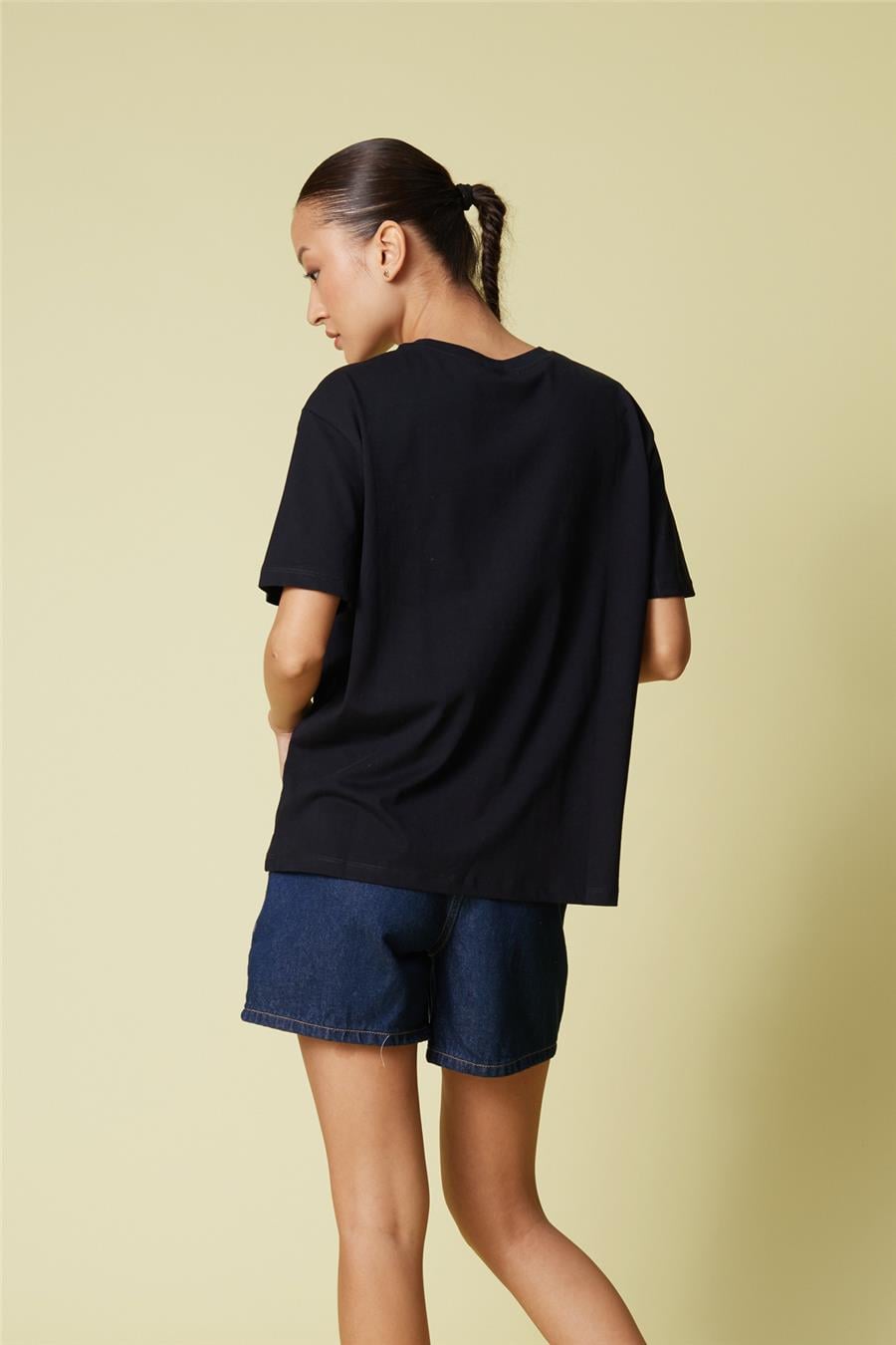 Nisan ORGANZE NAKIŞ DETAYLI T-SHIRT LACİVERT N26-2254