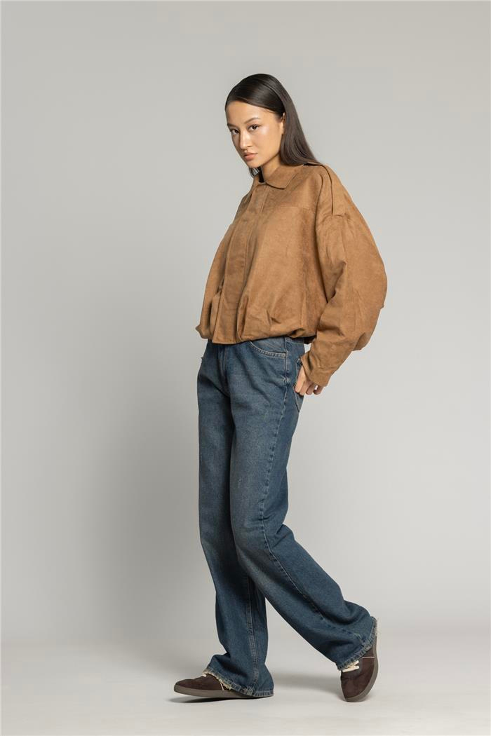 Nisan OVERSIZE SÜET BOMBER CEKET CAMEL N26-2214