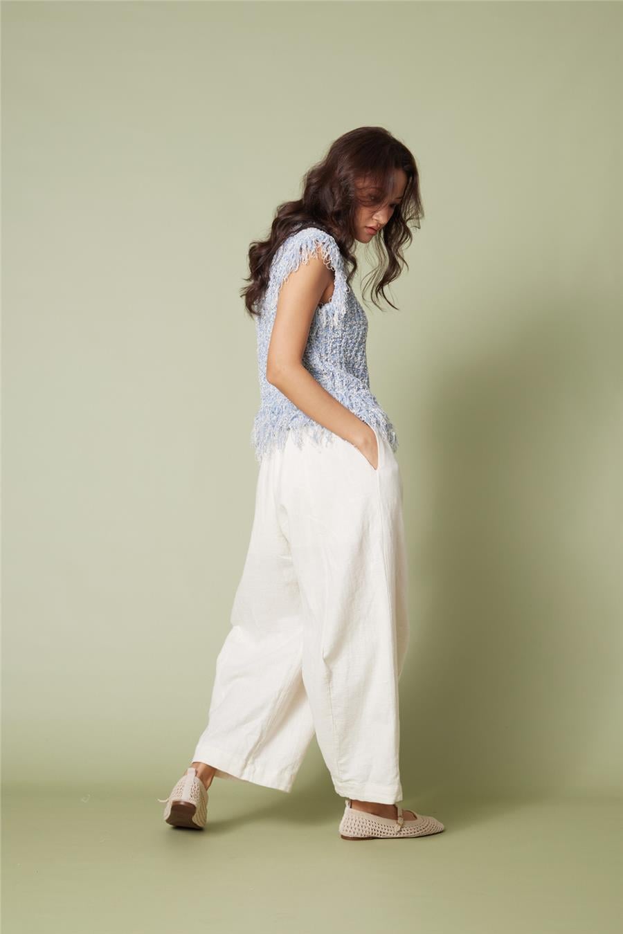 Nisan PAMUKLU BARREL FIT PANTOLON EKRU N26-2356