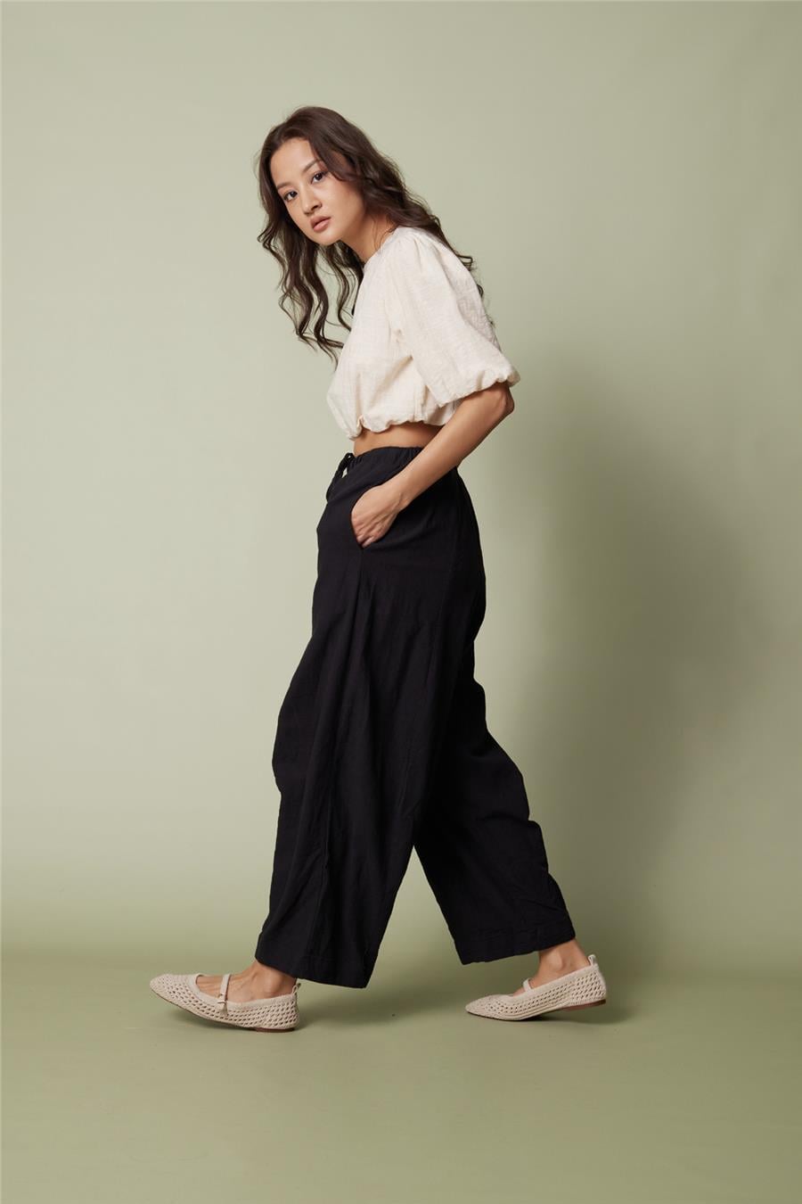 Nisan PAMUKLU BARREL FIT PANTOLON SİYAH N26-2356