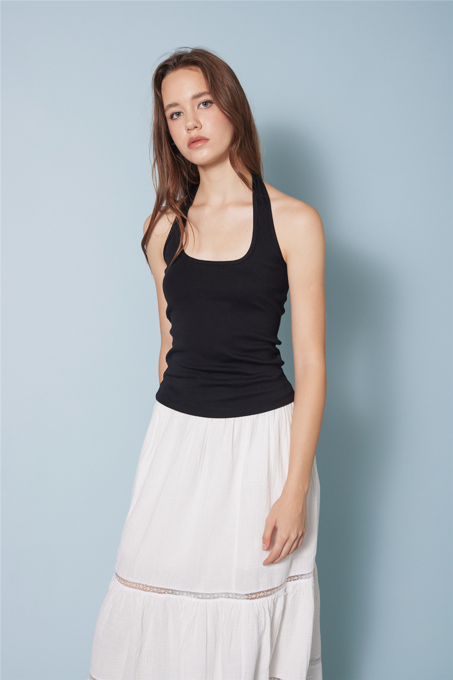 Nisan PAMUKLU HALTER TOP SİYAH N26-2275