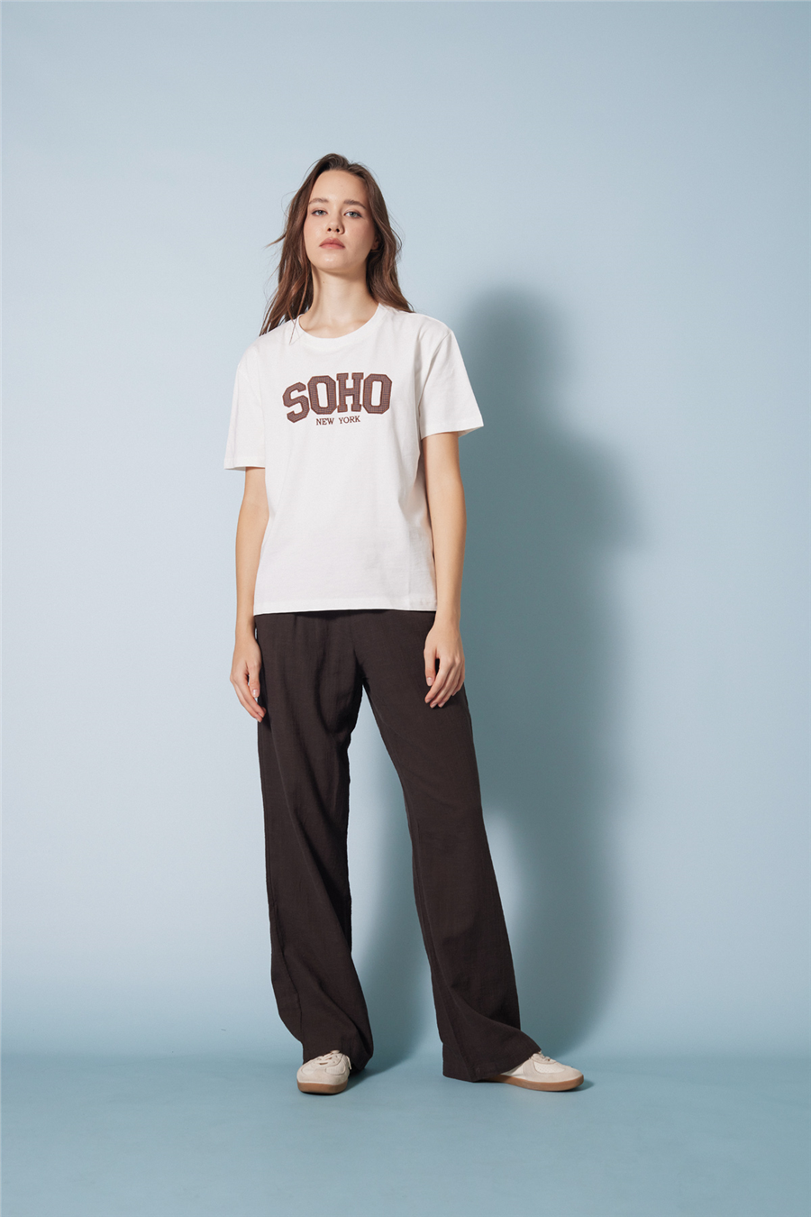 Nisan PÖTİKARE YAMA DETAYLI KISA KOLLU T-SHIRT EKRU N26-2332