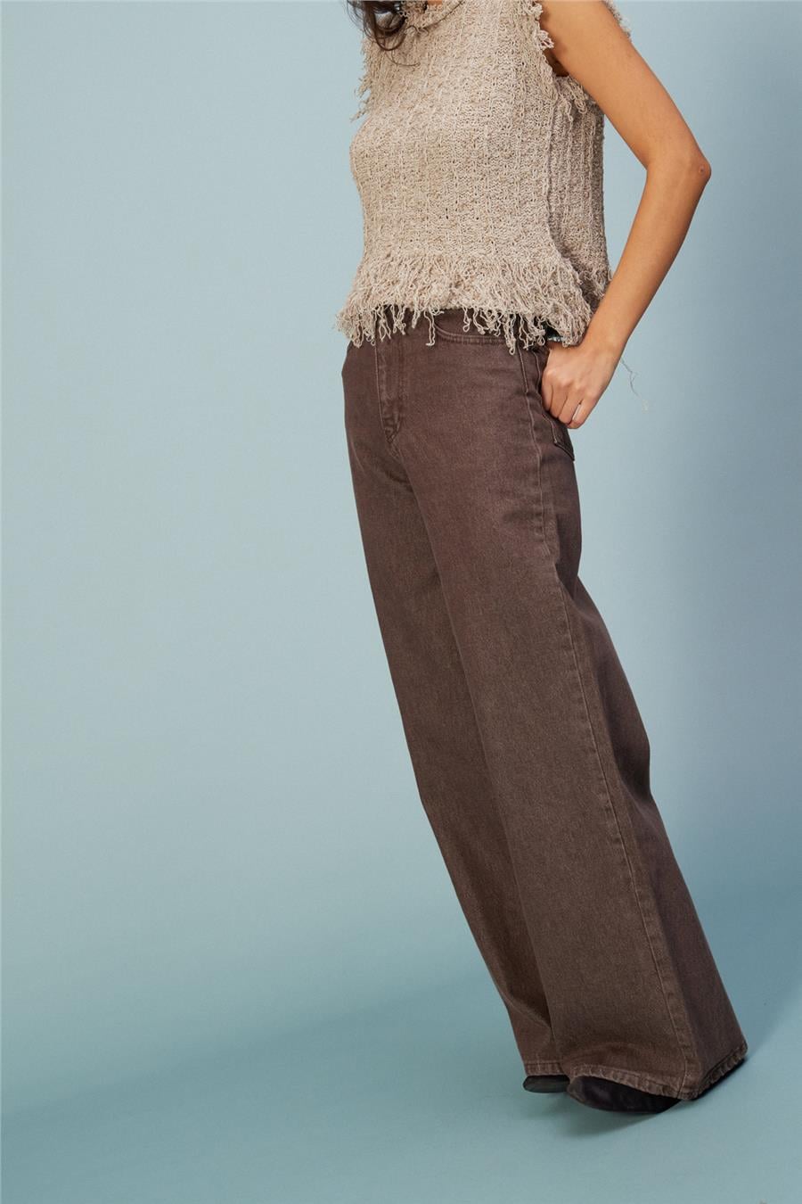 Nisan RELAXED FIT DENIM PANTOLON KAHVE N26-2293