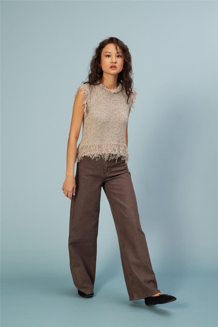 Nisan RELAXED FIT DENIM PANTOLON KAHVE N26-2293
