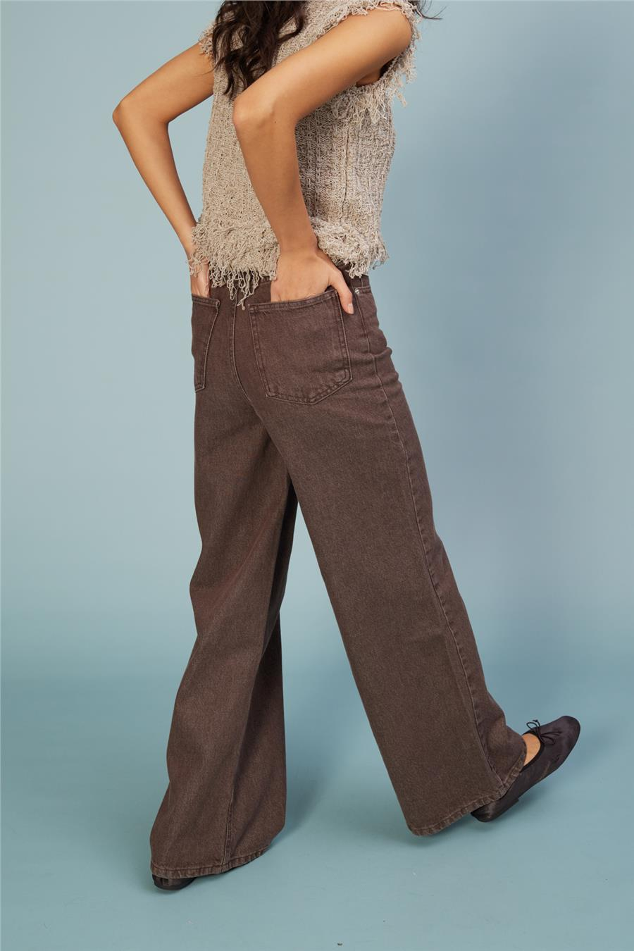 Nisan RELAXED FIT DENIM PANTOLON KAHVE N26-2293