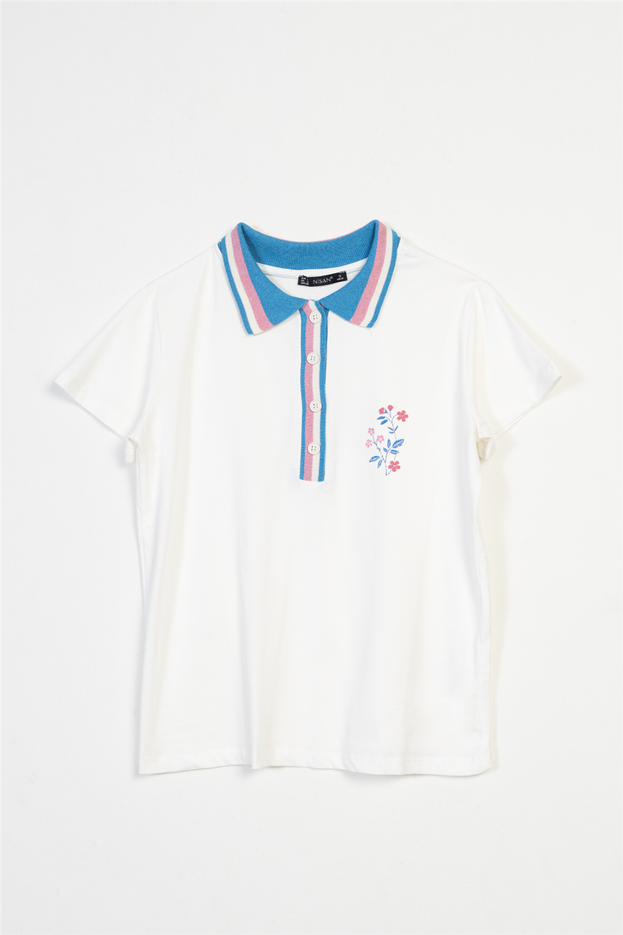 Nisan TRİKO YAKALI BASKILI T-SHIRT EKRU N26-2415