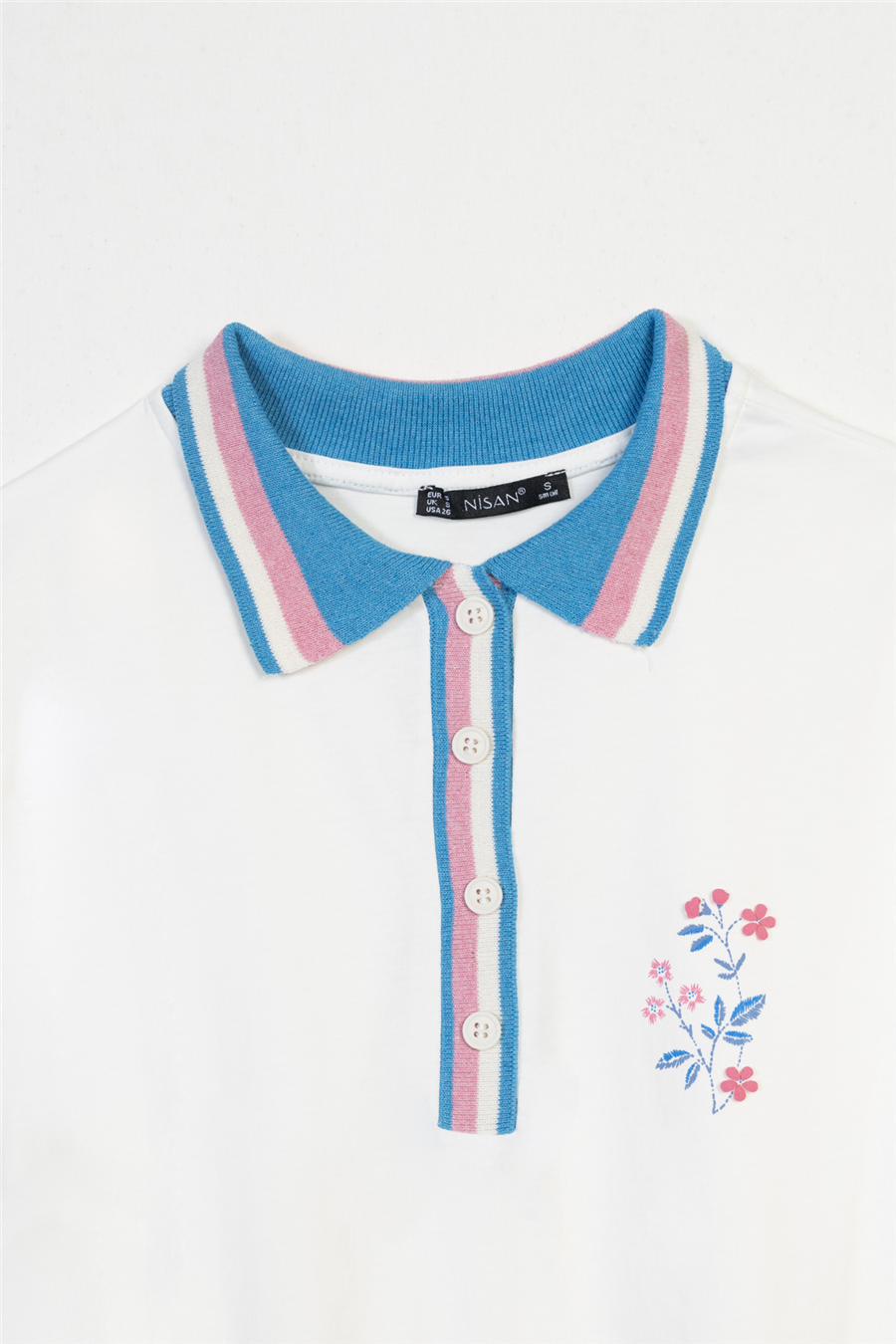 Nisan TRİKO YAKALI BASKILI T-SHIRT EKRU N26-2415
