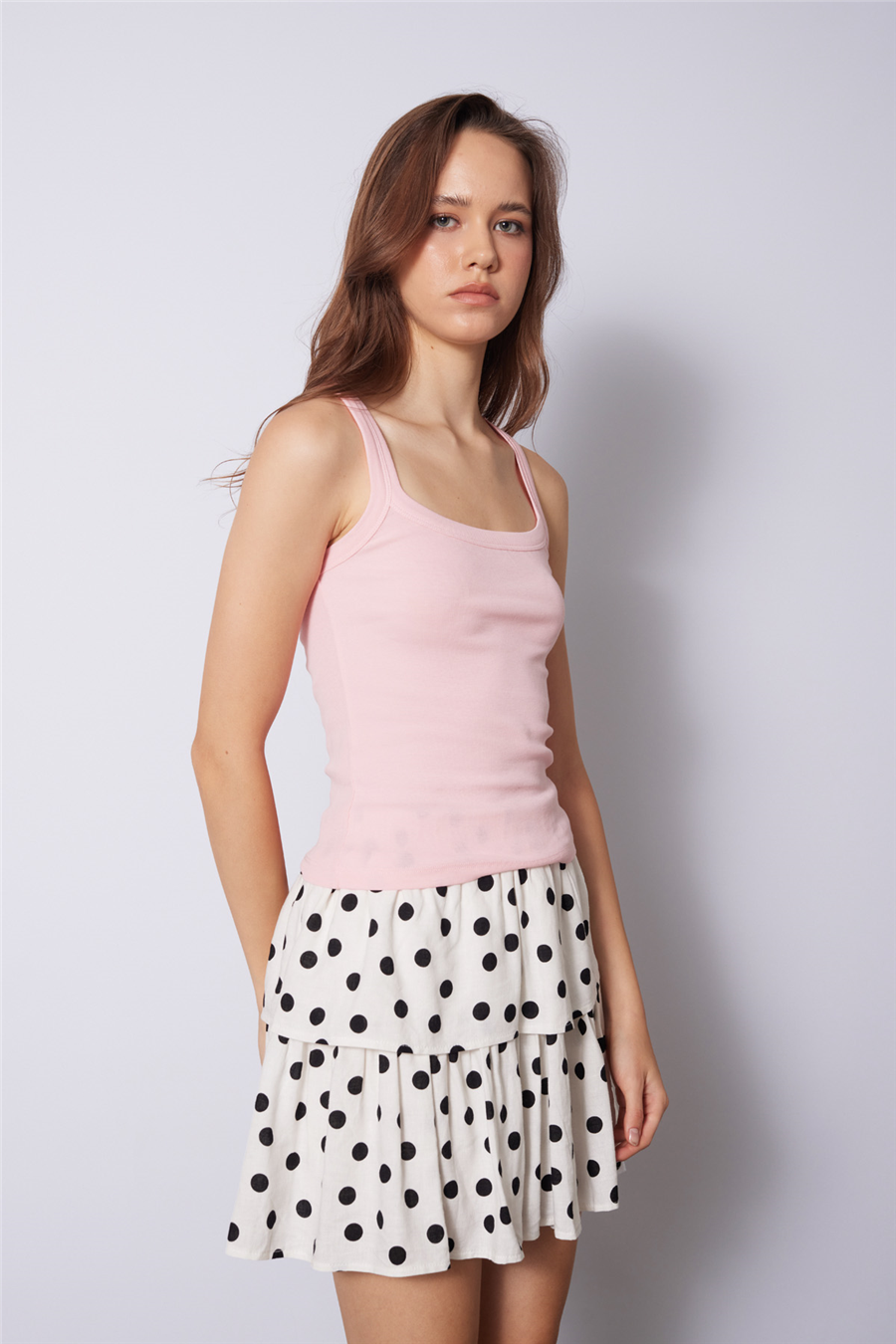 Nisan U YAKA ASKILI PAMUKLU TOP PEMBE N26-2381