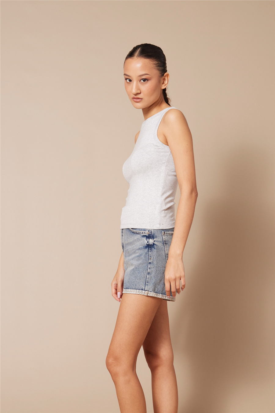 Nisan YUMUŞAK DOKULU HALTER TOP GRİ N26-2373