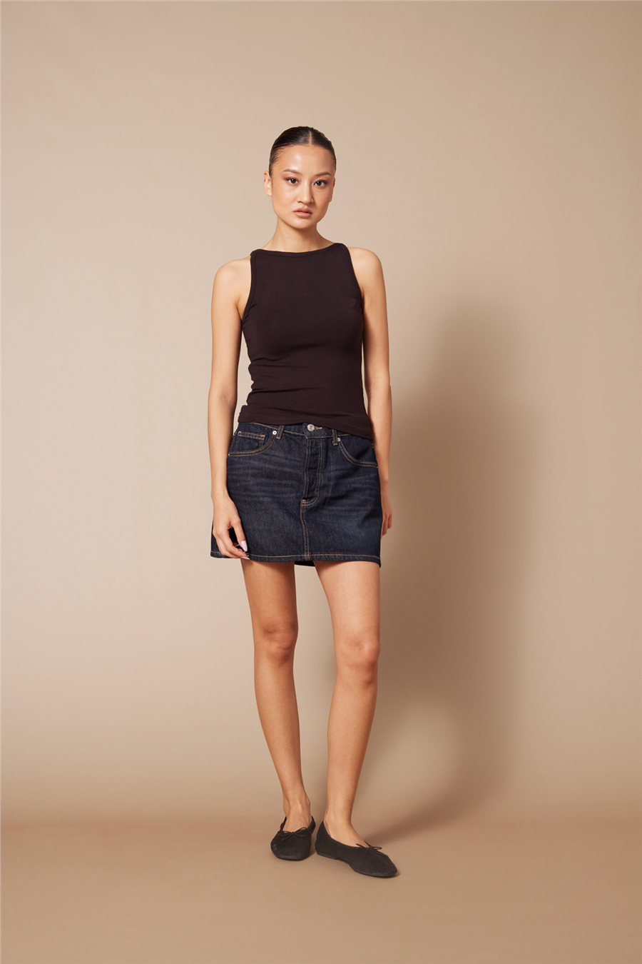 Nisan YUMUŞAK DOKULU HALTER TOP KAHVE N26-2373