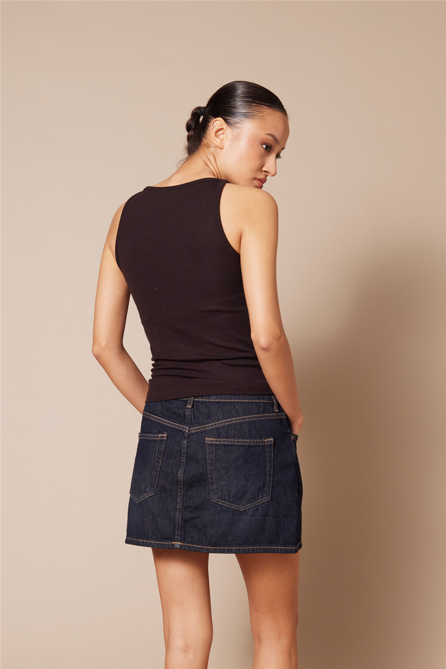 Nisan YUMUŞAK DOKULU HALTER TOP KAHVE N26-2373