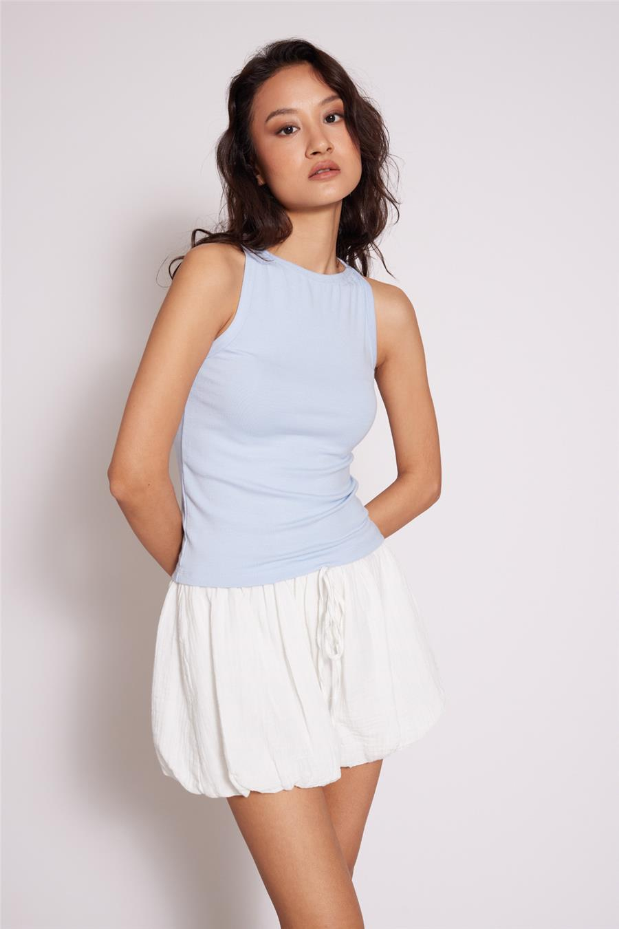Nisan YUMUŞAK DOKULU HALTER TOP MAVİ N26-2373