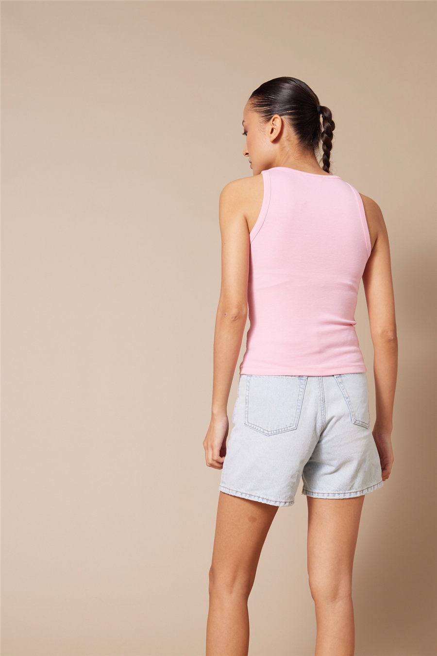 Nisan YUMUŞAK DOKULU HALTER TOP PEMBE N26-2373