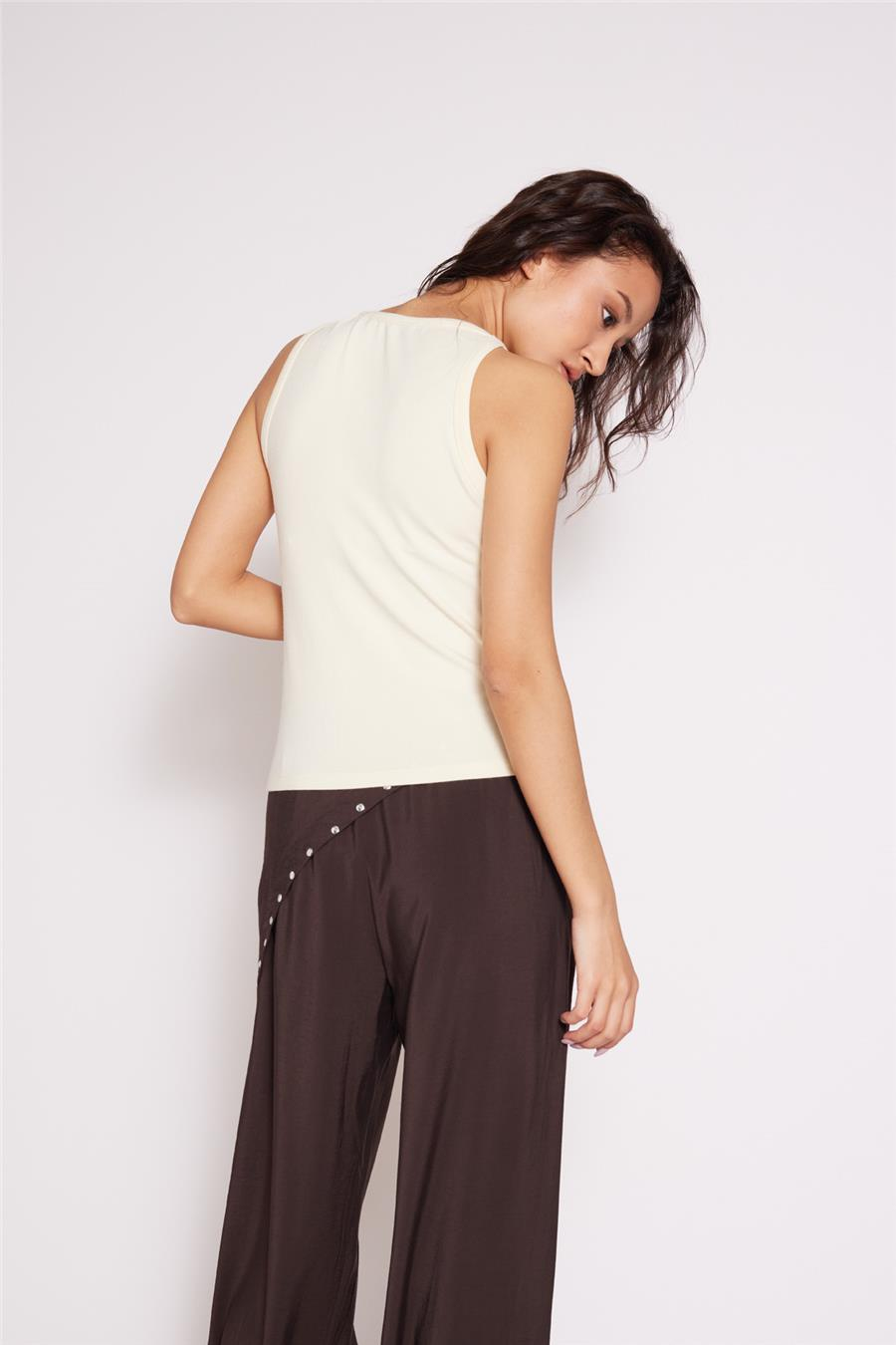 Nisan YUMUŞAK DOKULU HALTER TOP SARI N26-2373