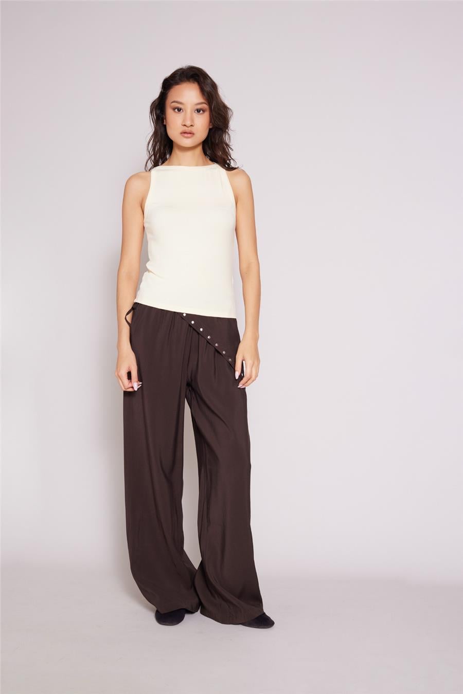 Nisan YUMUŞAK DOKULU HALTER TOP SARI N26-2373