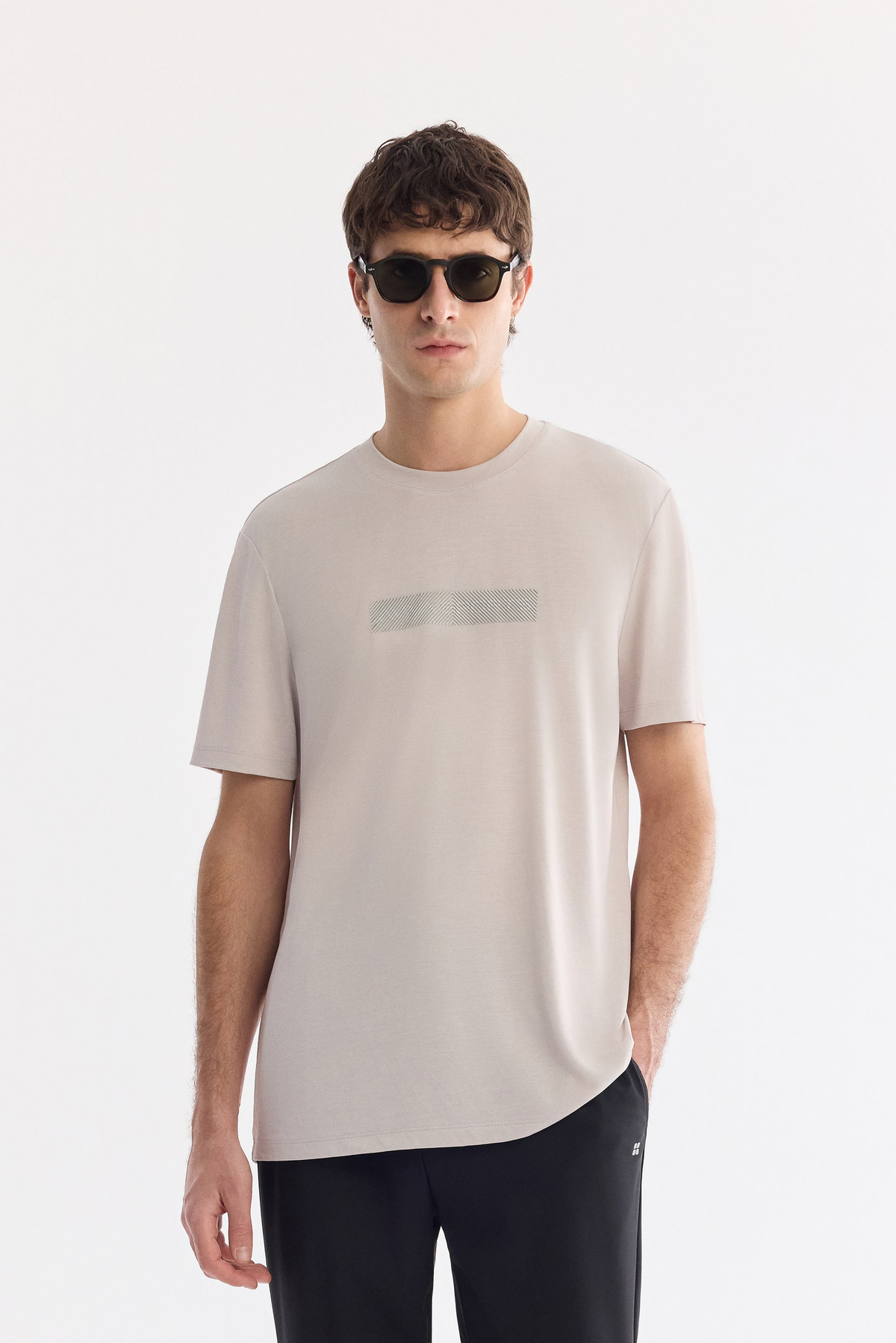 Açık Gri Bisiklet Yaka Enjeksiyon Baskılı Cupra Süprem T-Shirt