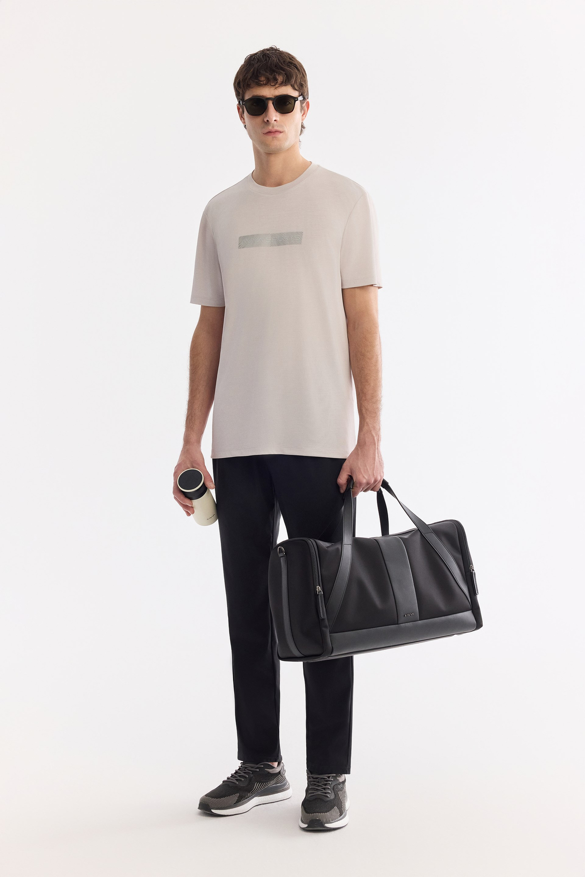 Açık Gri Bisiklet Yaka Enjeksiyon Baskılı Cupra Süprem T-Shirt
