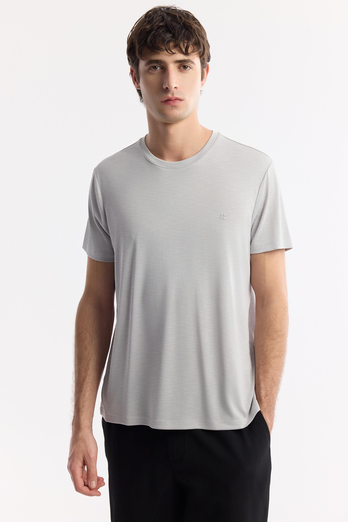 Light Grey Soft Touch Crew Neck T-Shirt