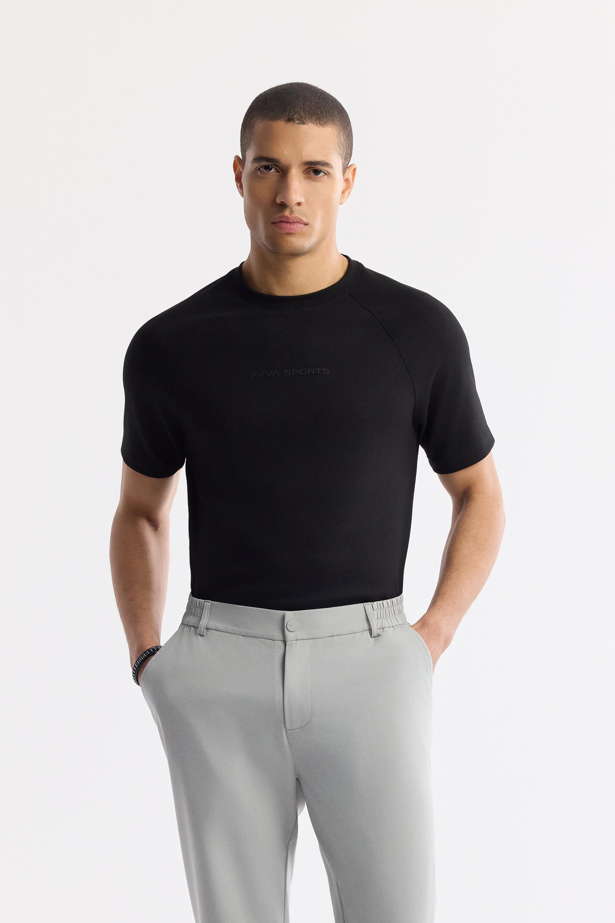Açık Gri Yanı Lastikli Teknik Kumaş Nora Slim Fit Pantolon