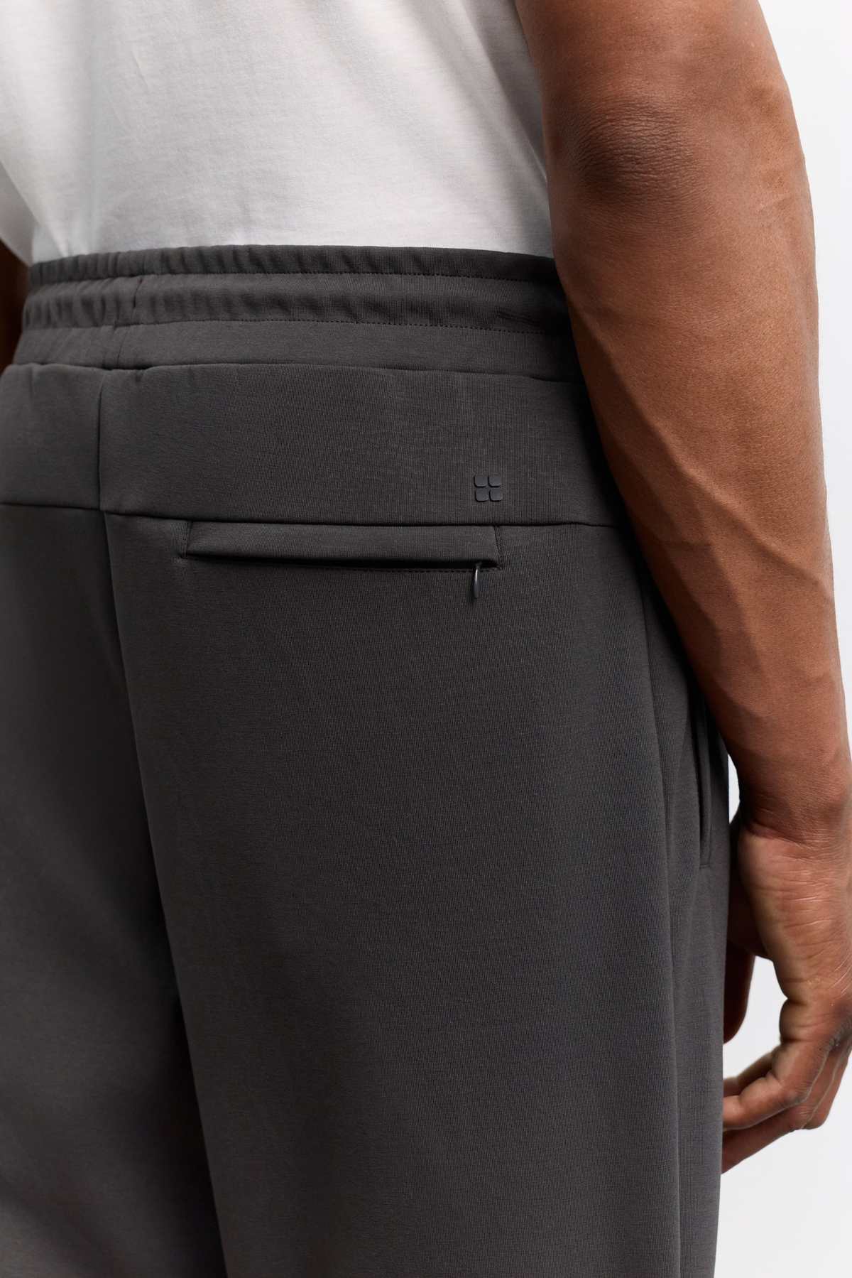 Antrasit Beli Lastikli Bağcıklı Nervürlü Yan Fermuar Cepli İnterlok Jogger