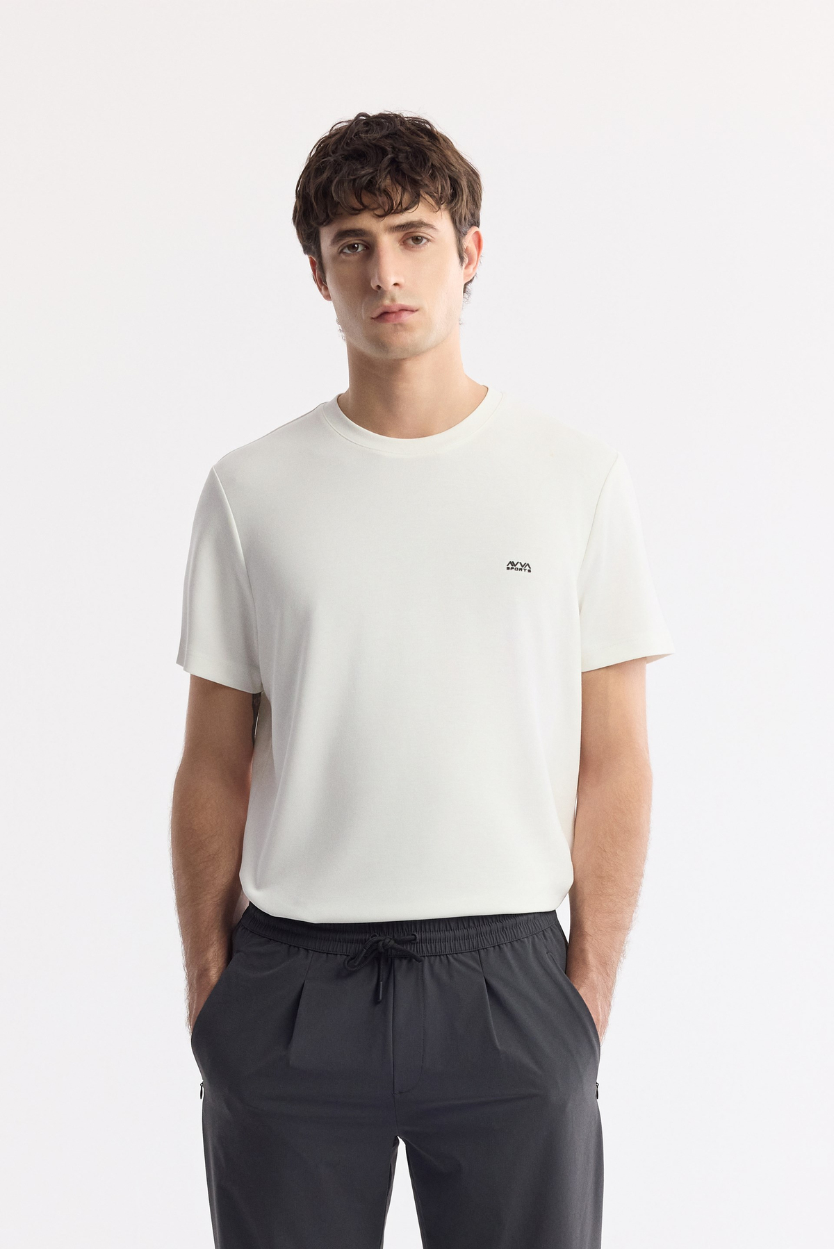 Anthracite Elastic Waist Drawstring Pleated Pants