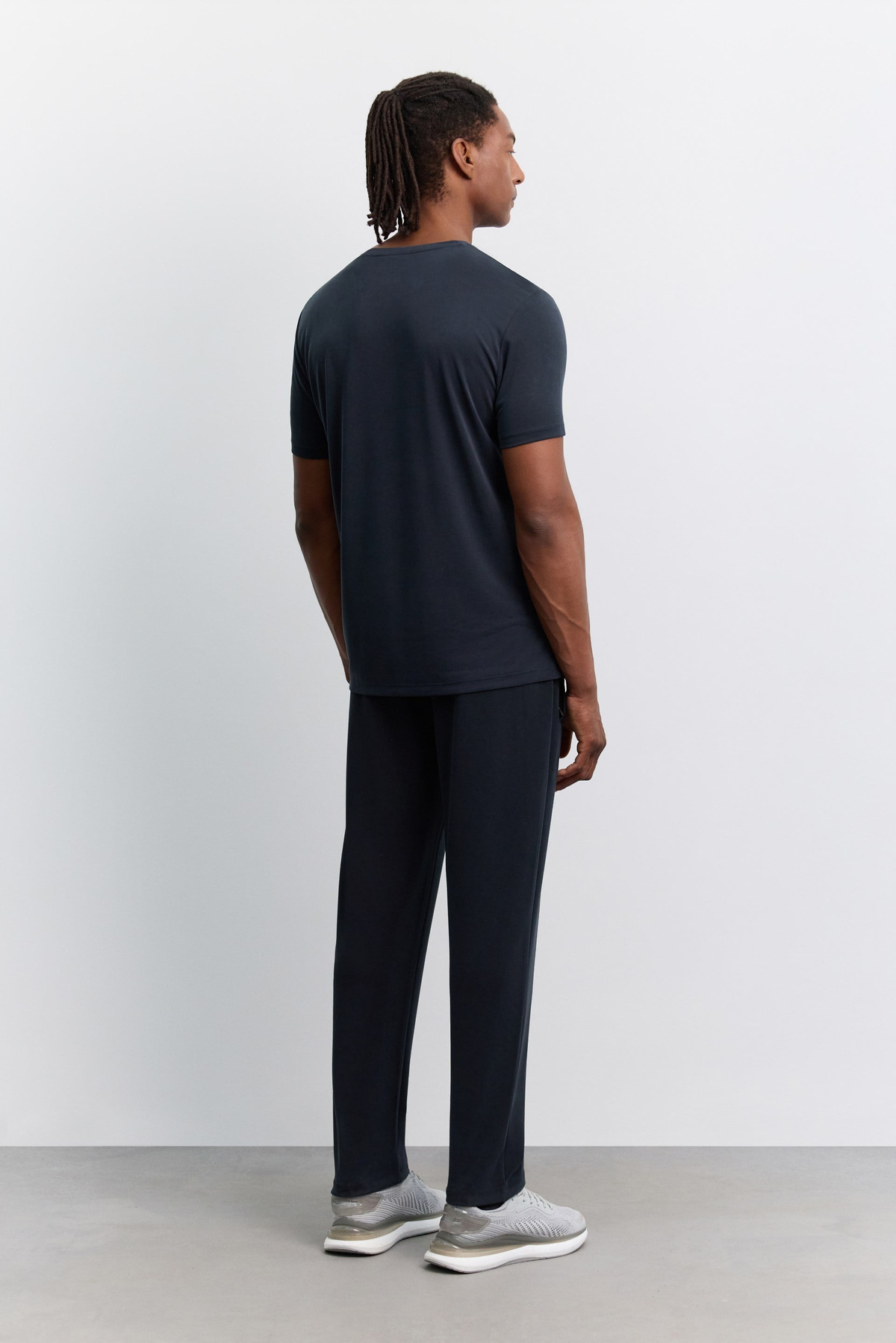 Antrasit Bisiklet Yaka Baskılı Soft Touch T-Shirt