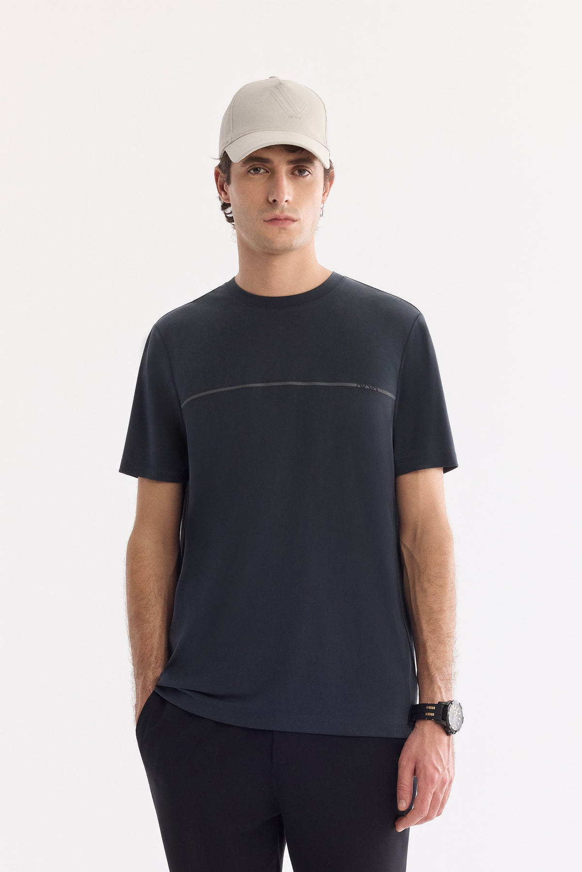 Antrasit Bisiklet Yaka Enjeksiyon  Baskılı Süprem  T-Shirt