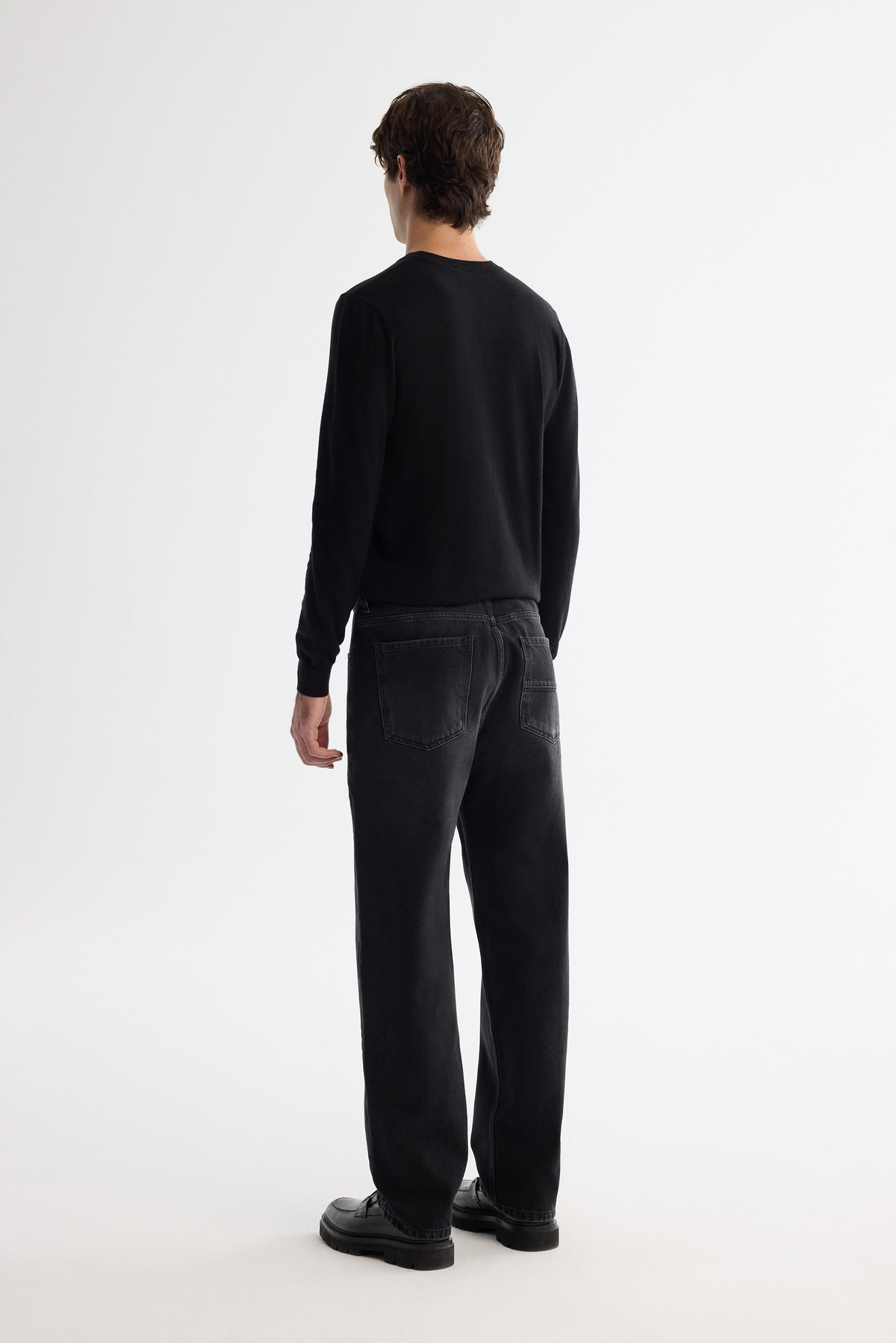Antrasit Eskitme Yıkama Straight Fit Jean Pantolon