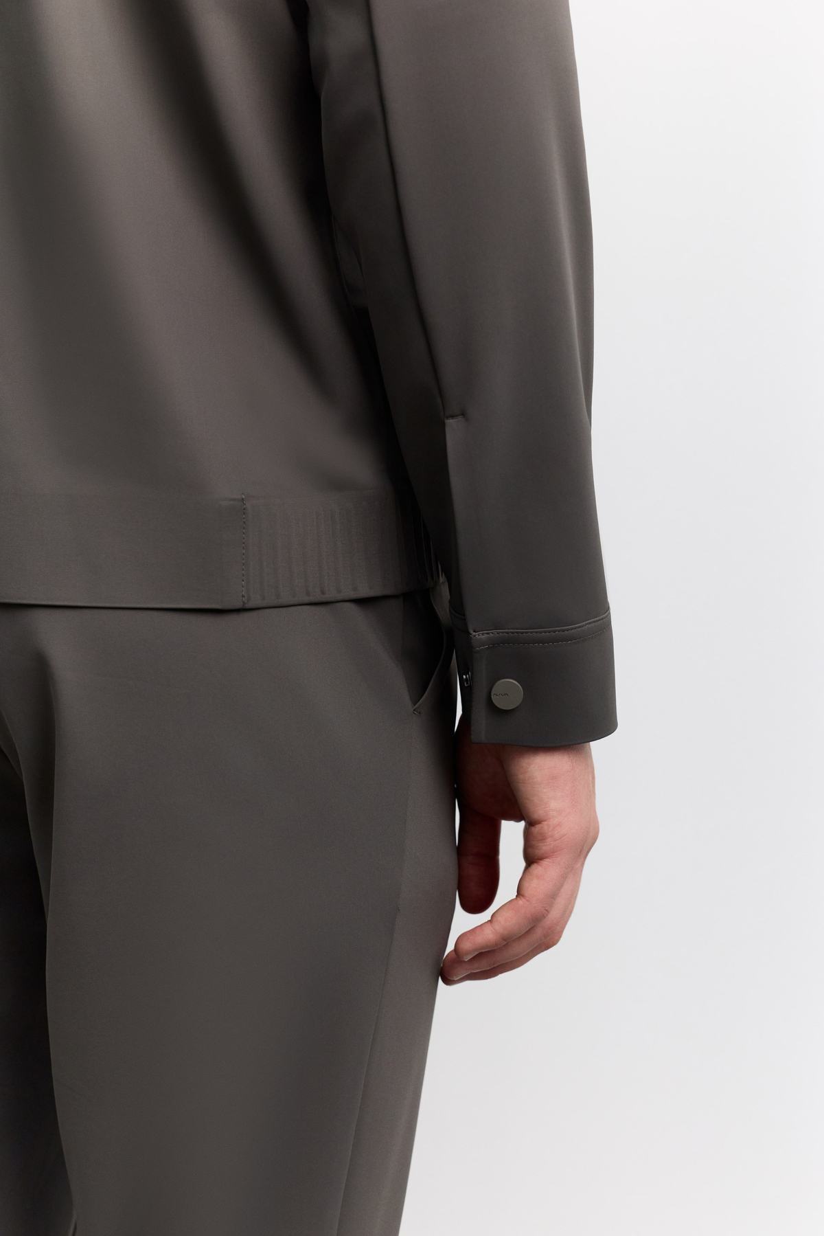 Antrasit Fermuar Kapamalı Klasik Yaka Teknik Comfort Fit Gömlek Ceket
