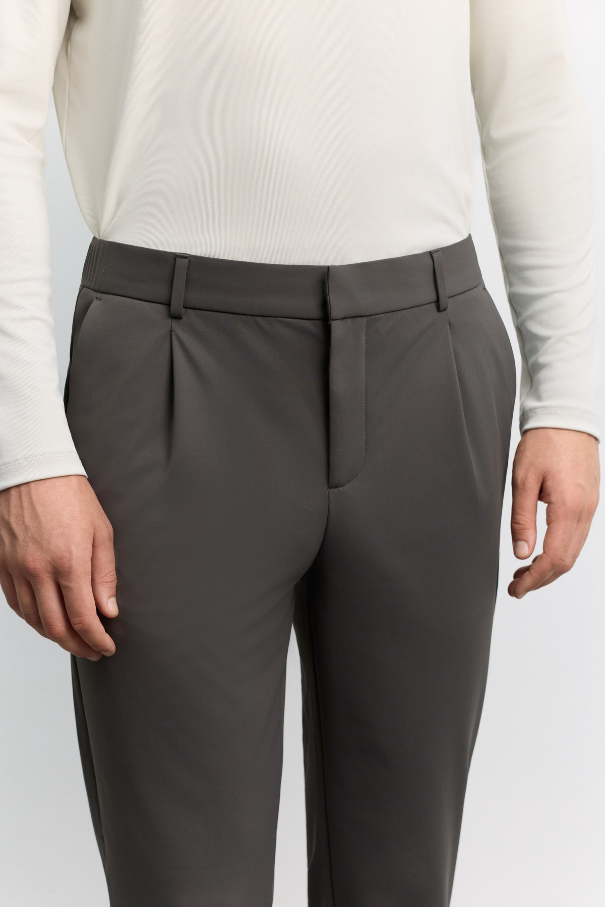 Antrasit Yanı Lastik Görünümlü Teknik Slim Fit Pantolon