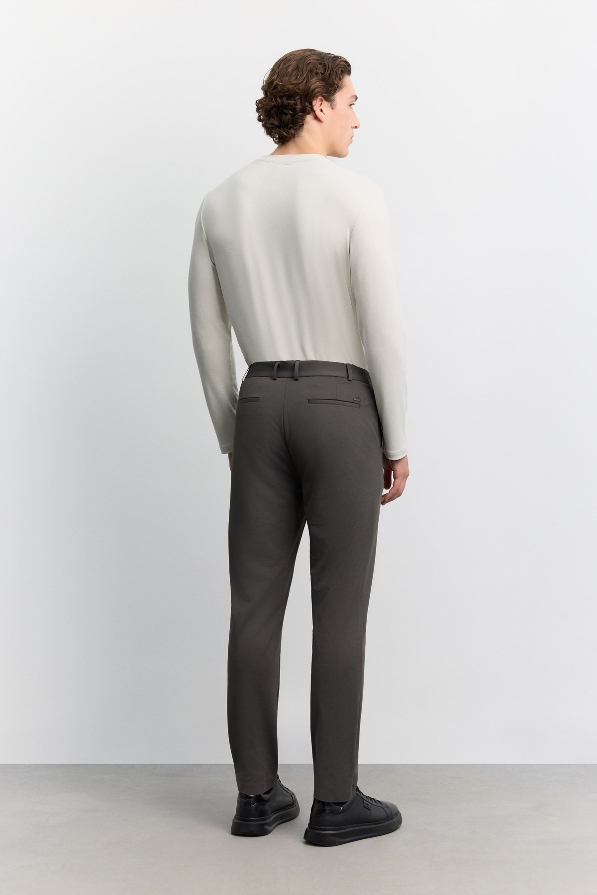 Antrasit Yanı Lastik Görünümlü Teknik Slim Fit Pantolon