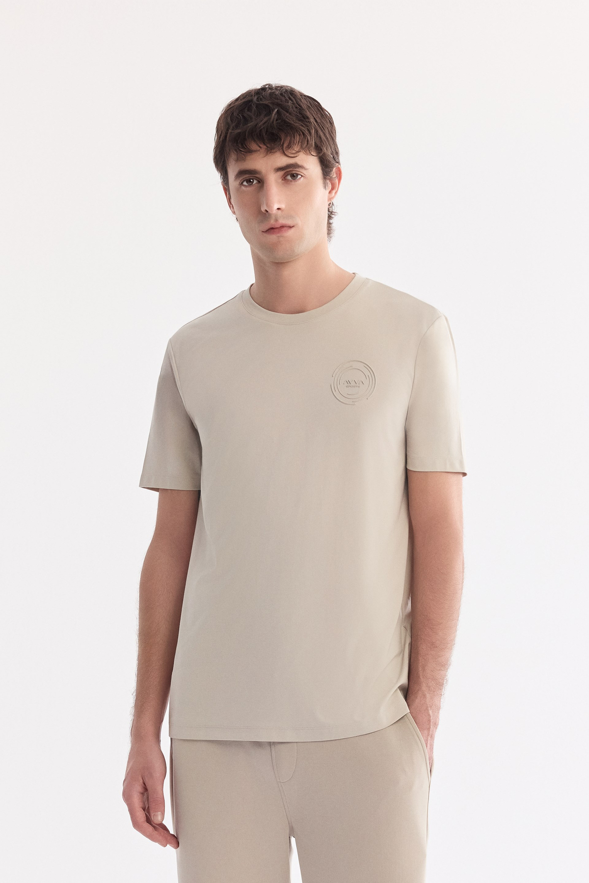 Bej Beli Lastikli Bağcıklı Bi-Stretch Soft Touch Şort