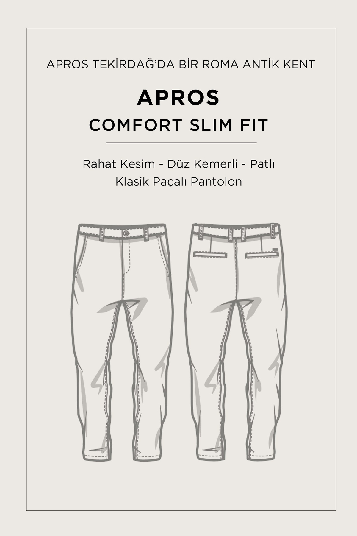 Bej Klasik Bel Soft Touch Chino Pantolon