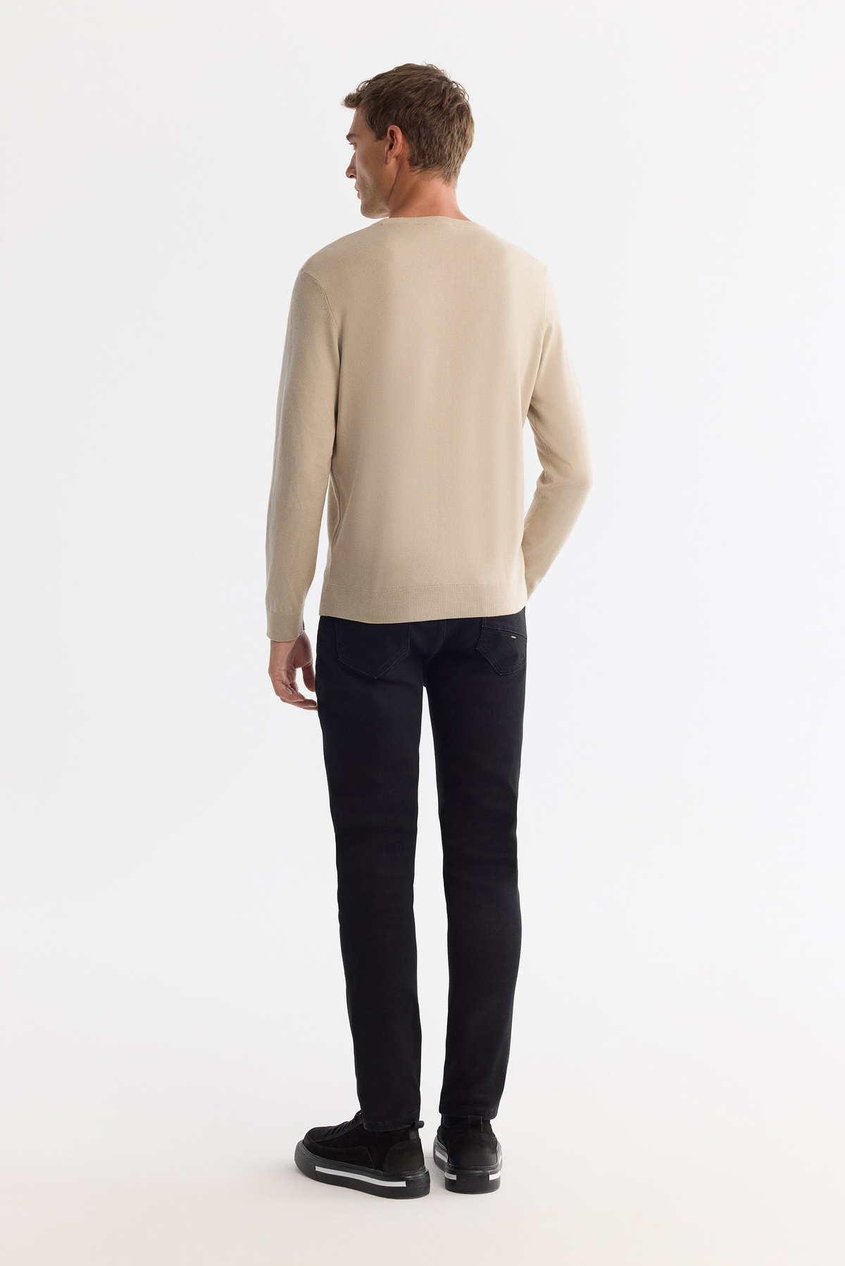 Beige Crew Neck Jumper