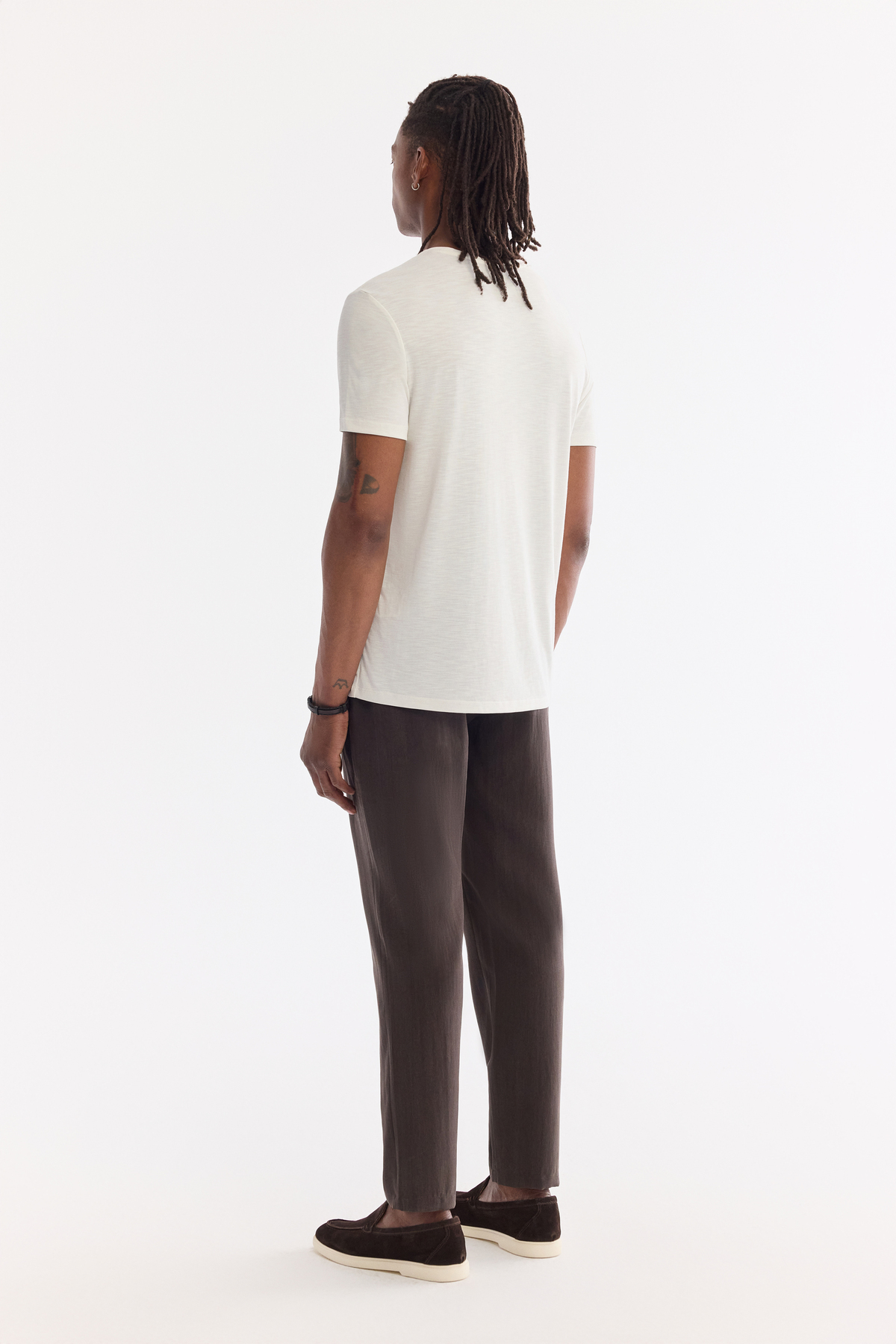 Beyaz Bisiklet Yaka Bi-Stretch Soft Touch Basic T-Shirt