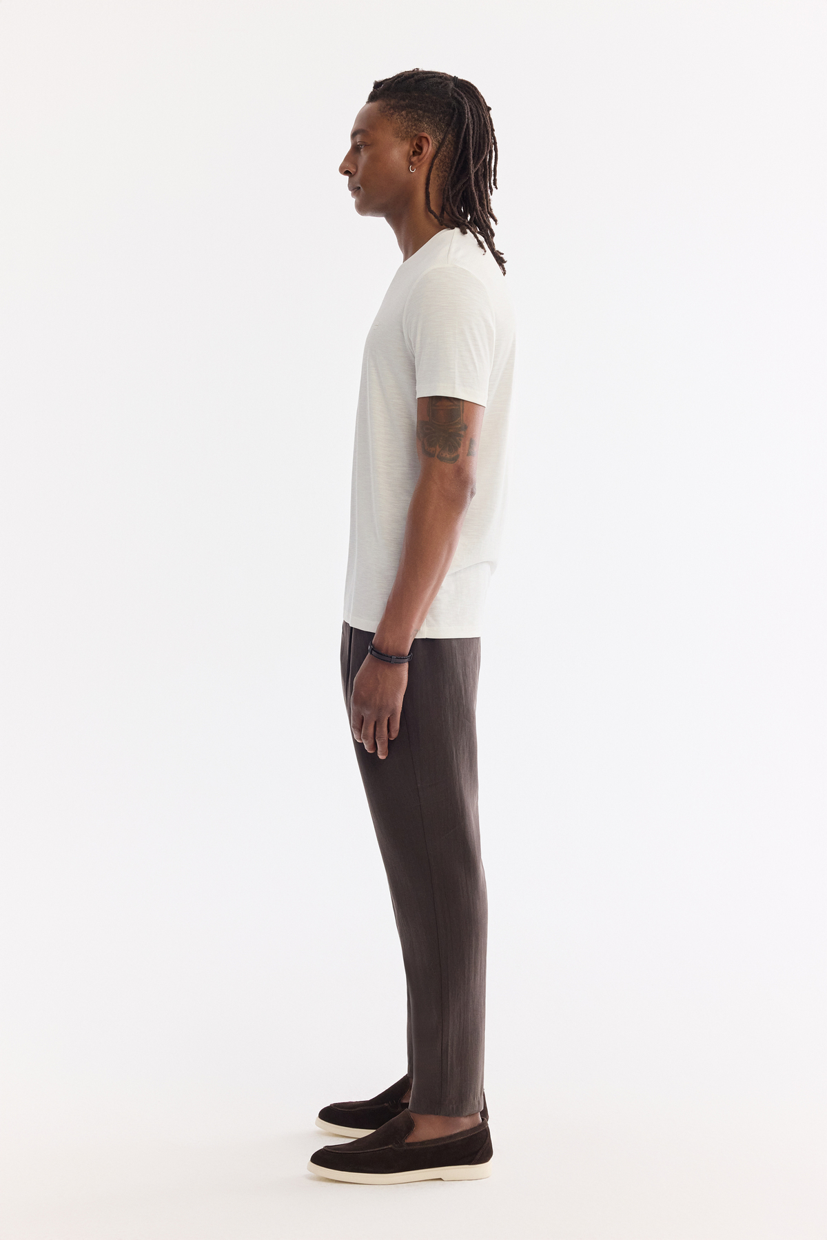 Beyaz Bisiklet Yaka Bi-Stretch Soft Touch Basic T-Shirt