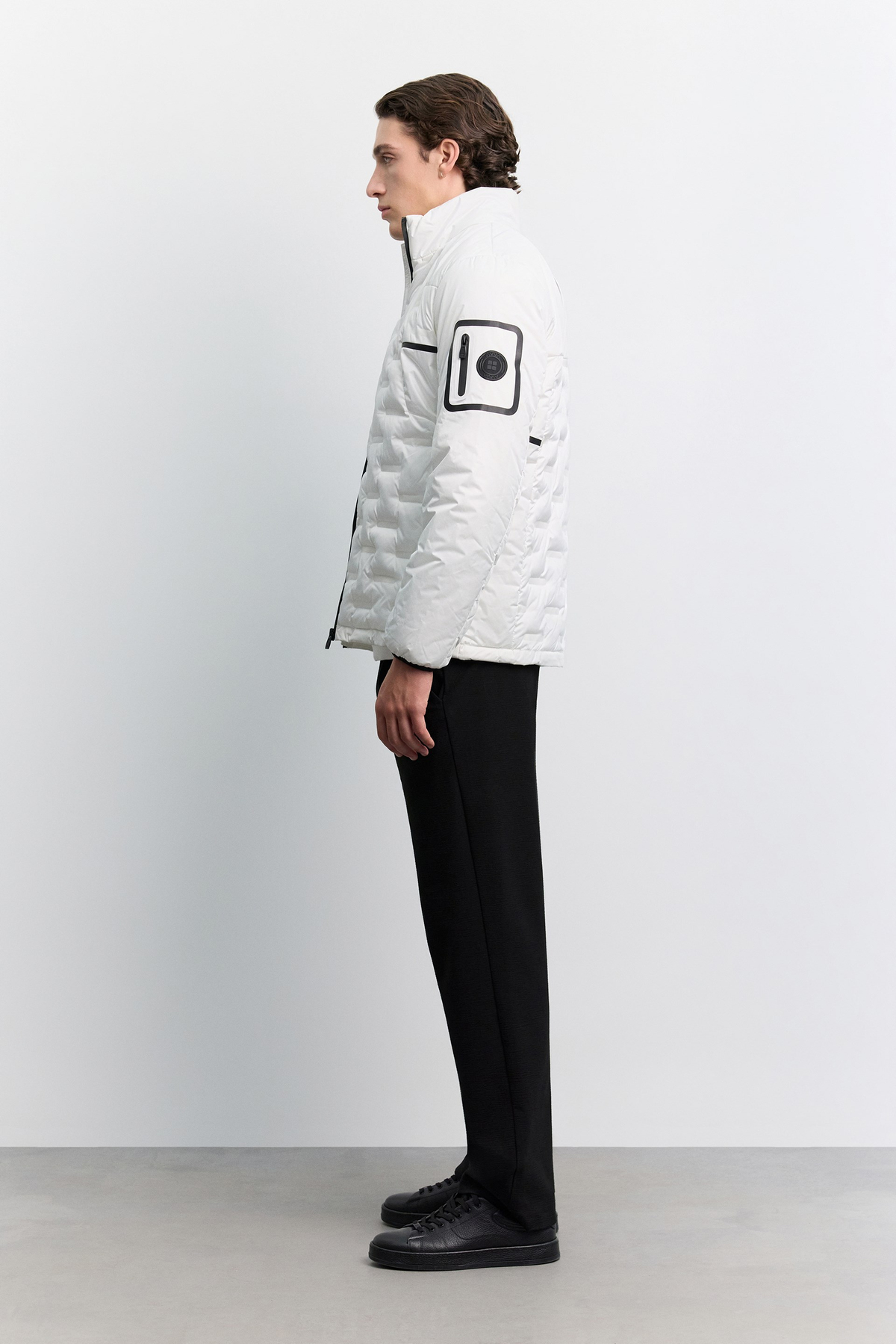 White Hooded Water-Repellent Windproof Puffer Jacket