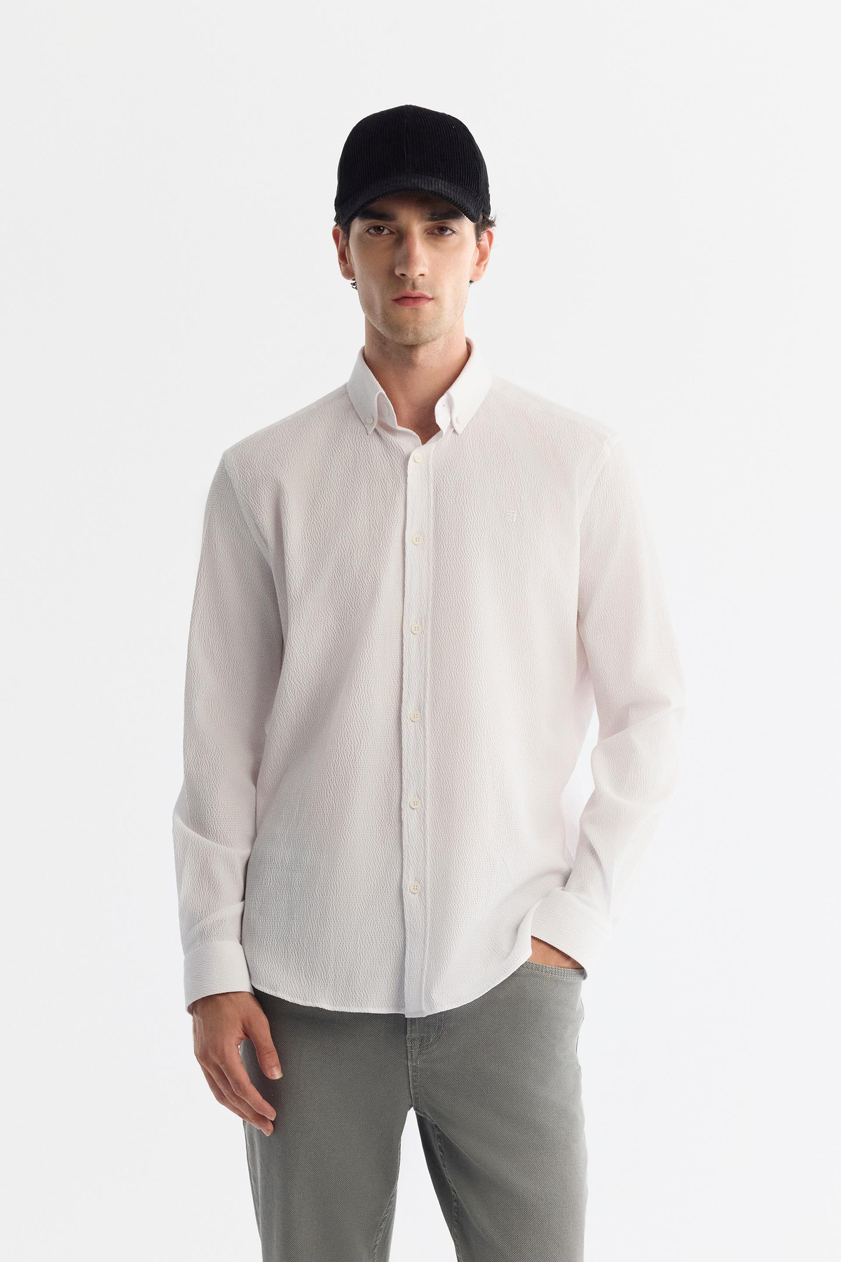 White Seersucker Shirt