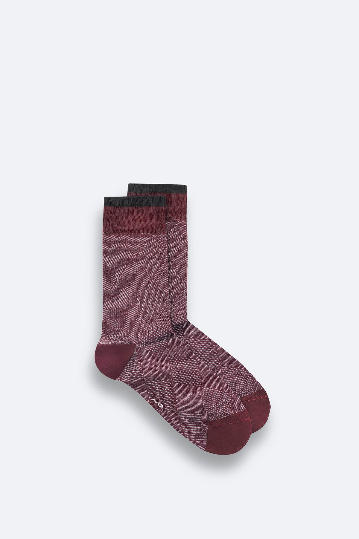 Bordo Bambu Desenli Soket Çorap