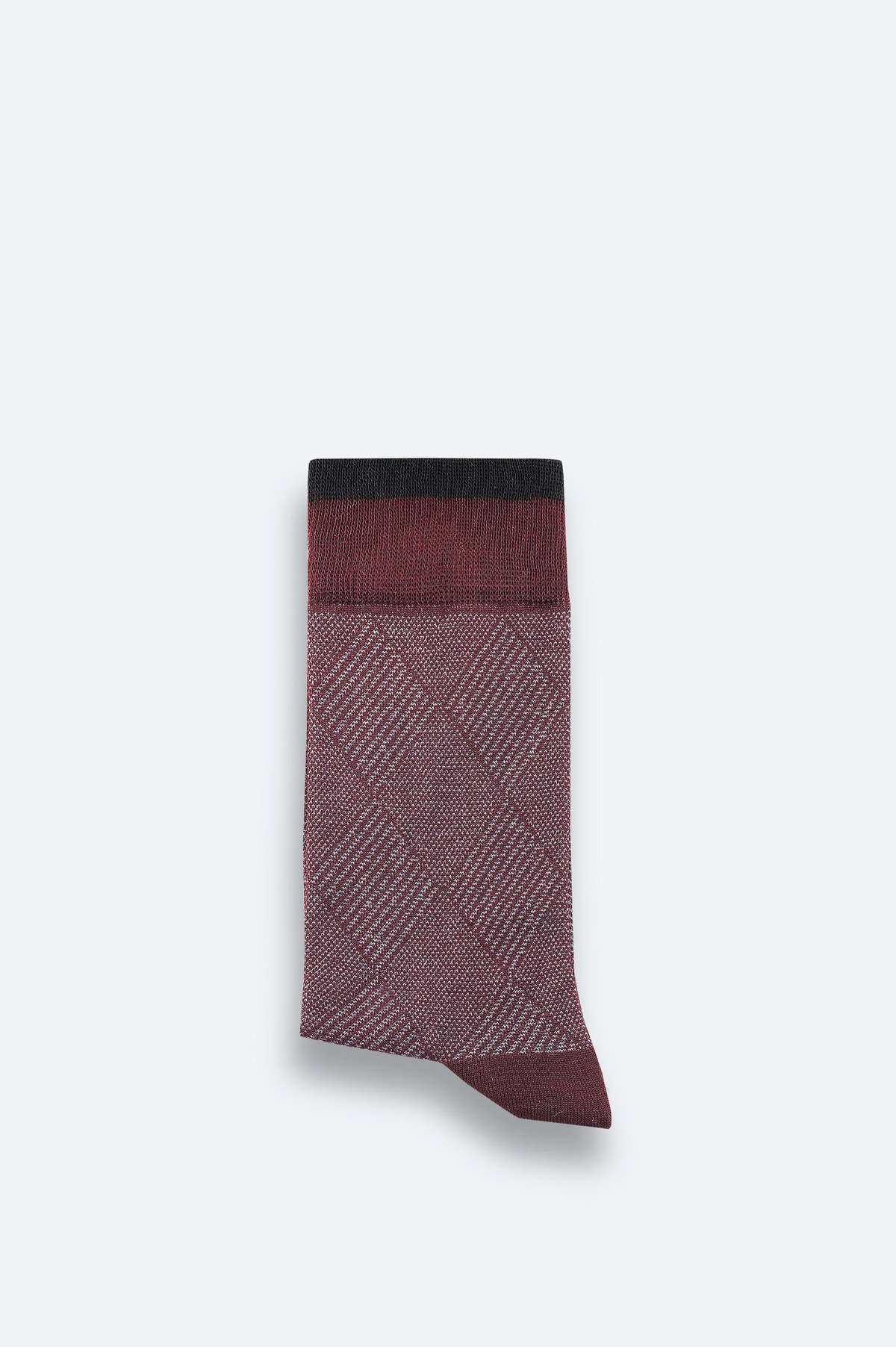 Bordo Bambu Desenli Soket Çorap