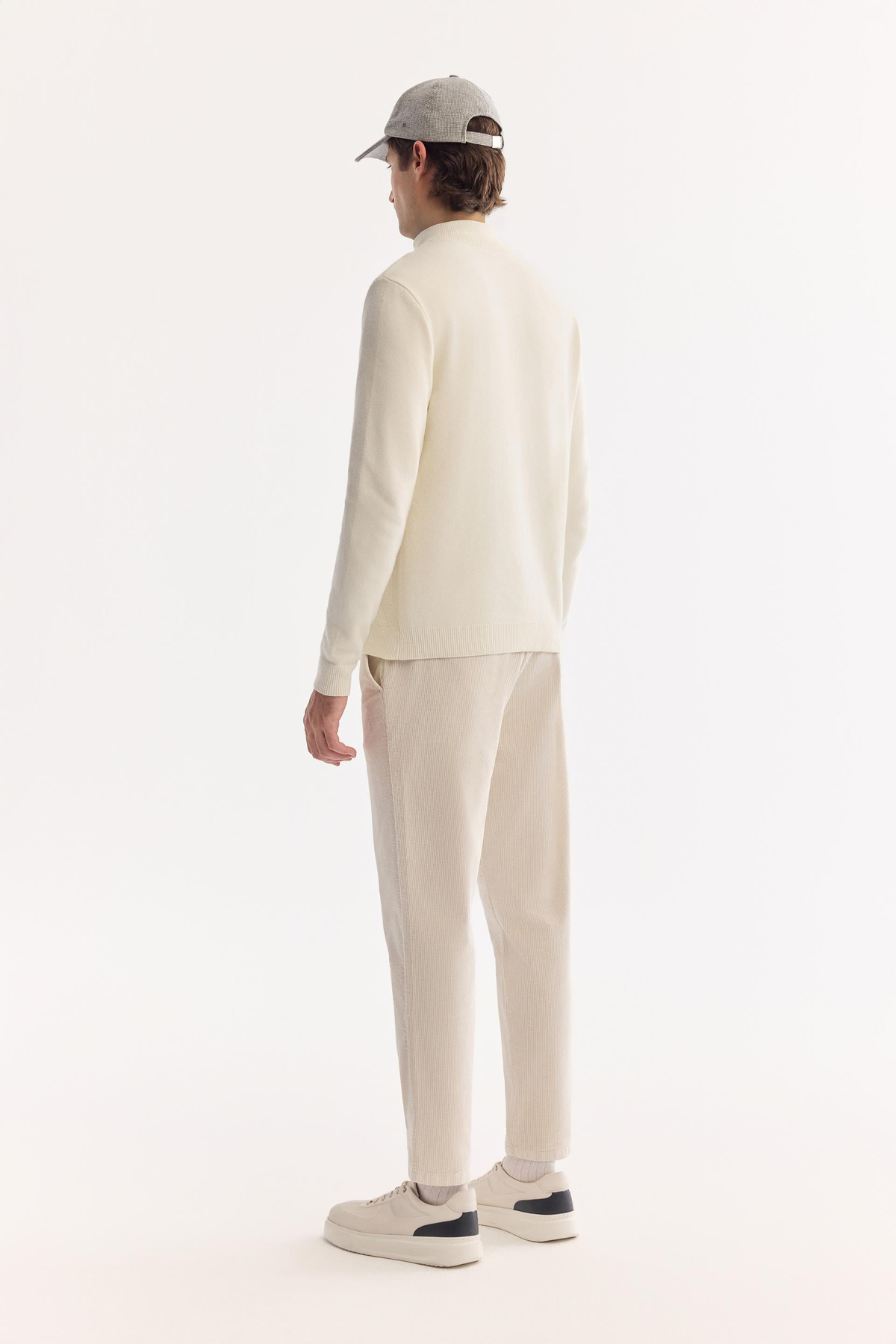 Ecru Turtleneck Soft Touch Textured Knit Sweater