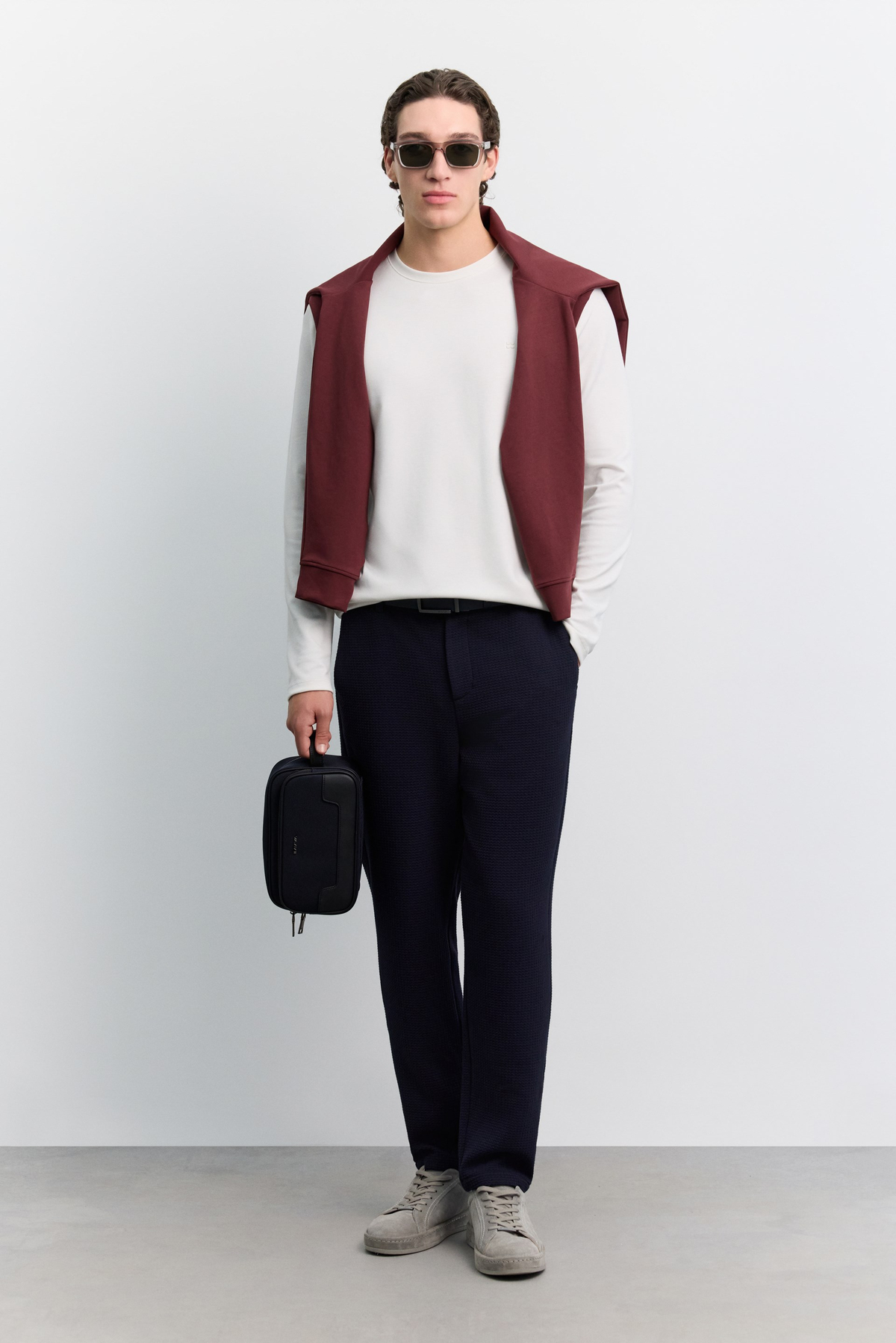 Ekru Bisiklet Yaka Viskon Karışımlı Bi-Stretch Basic Sweatshirt