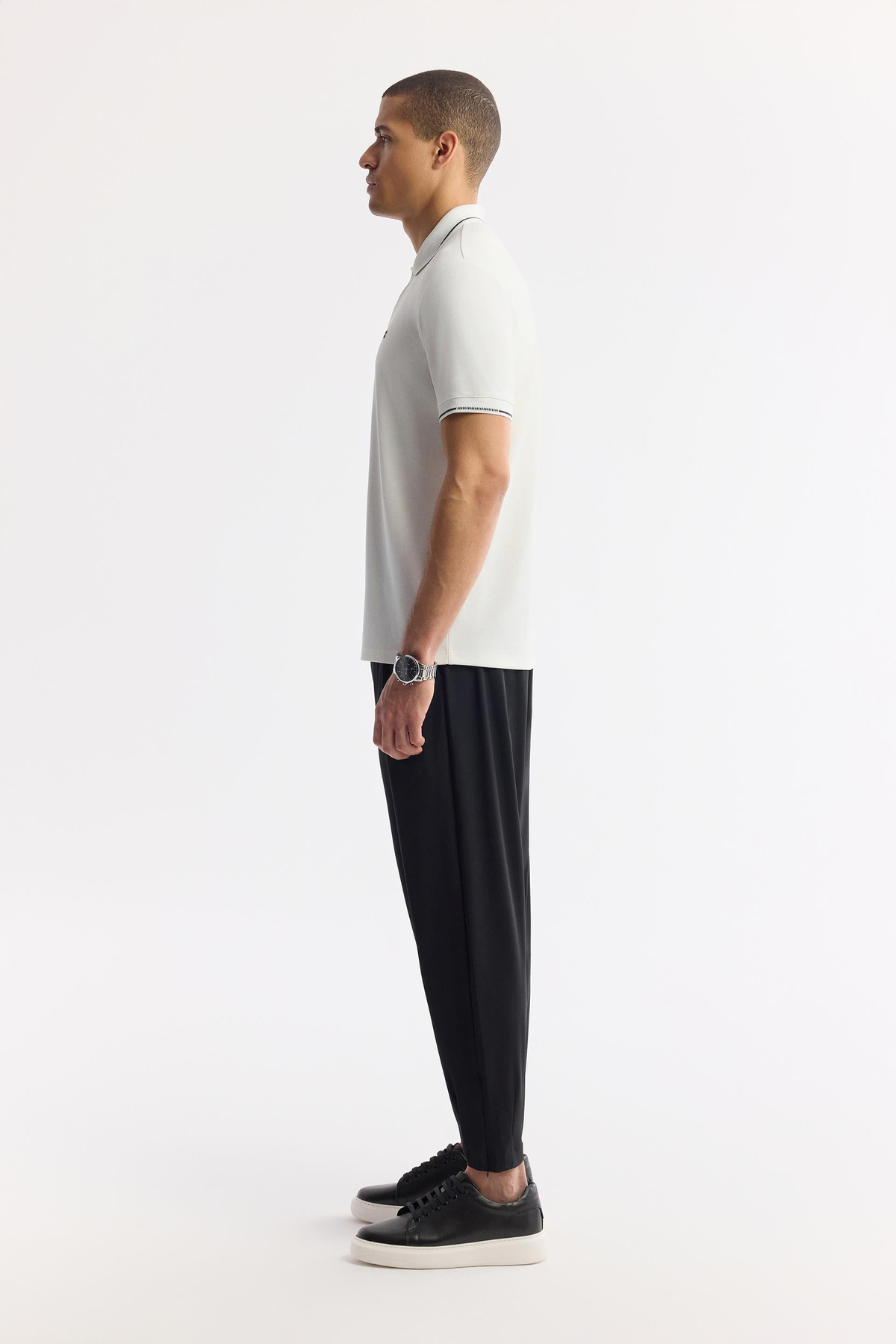 Ecru Polo Collar T-Shirt