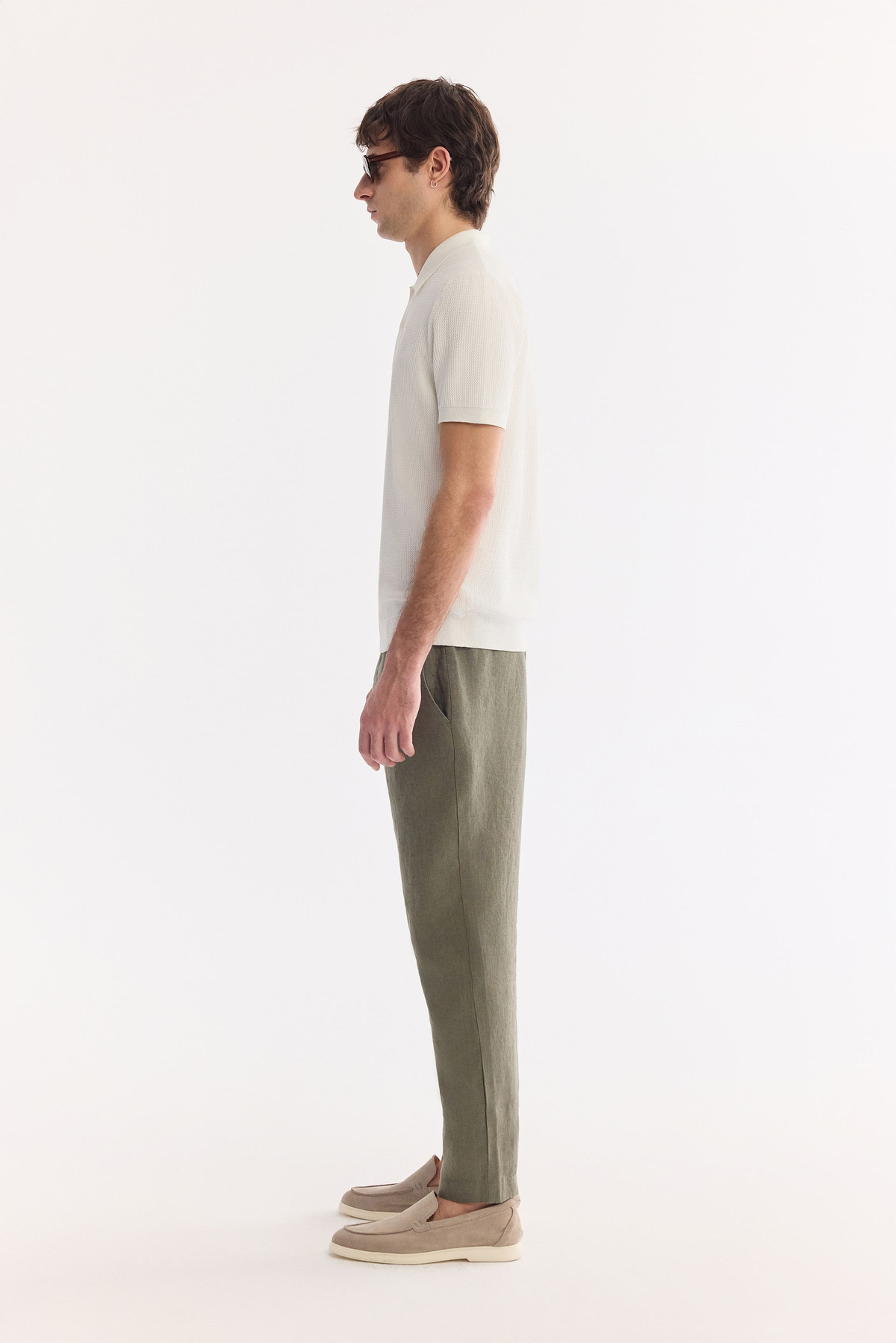 Ekru Polo Yaka Soft Touch Triko T-Shirt