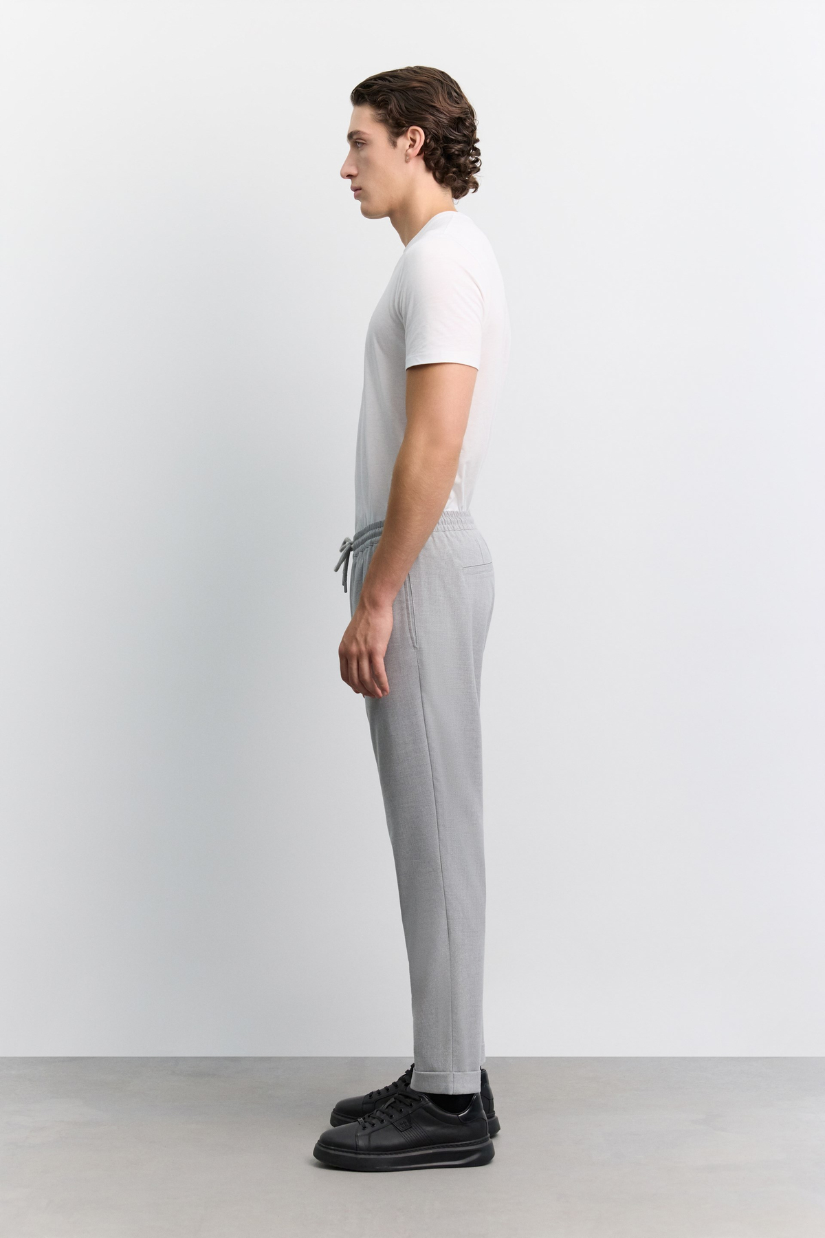 Grey Drawstring Jogger Trousers