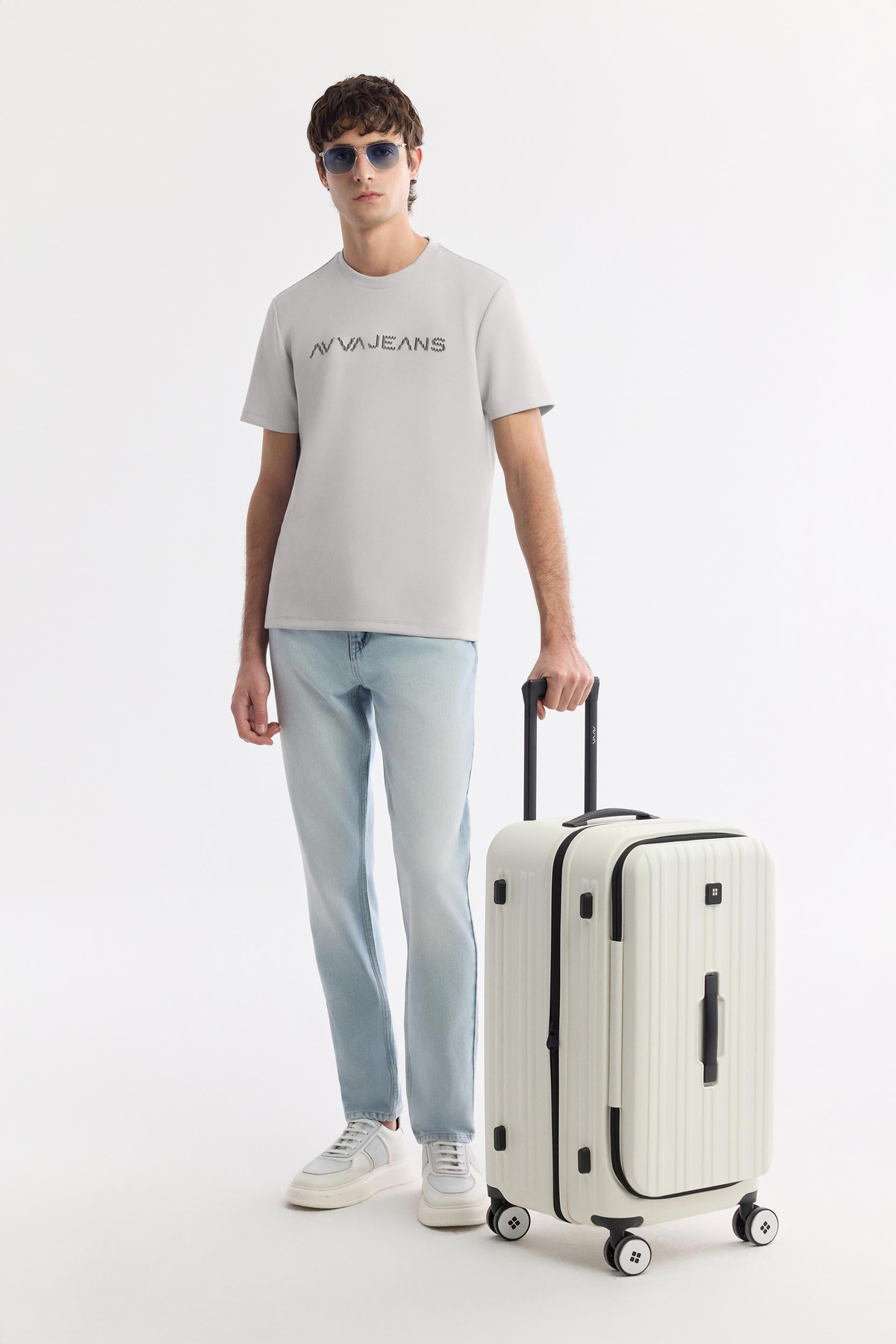 Grey Round Neck Bi Stretch T-Shirt