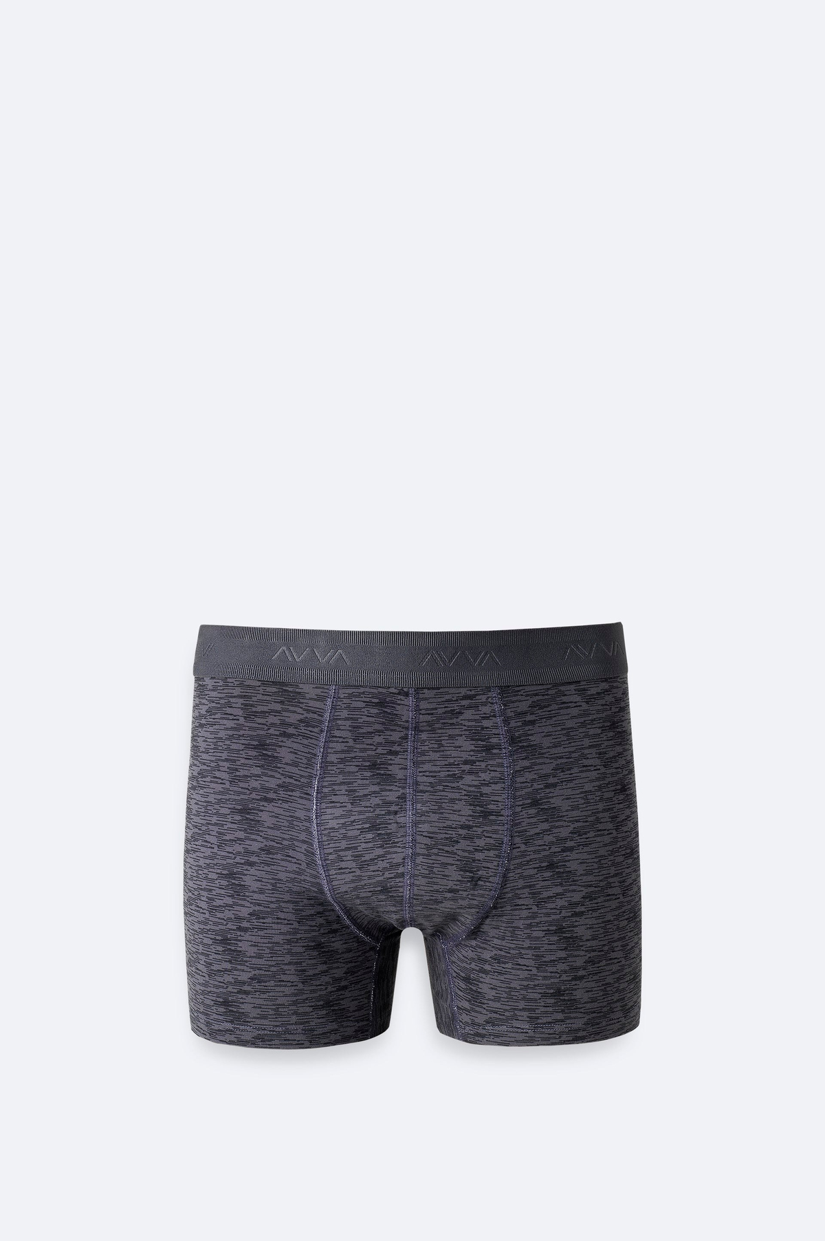 Gri Desenli Tekli Boxer