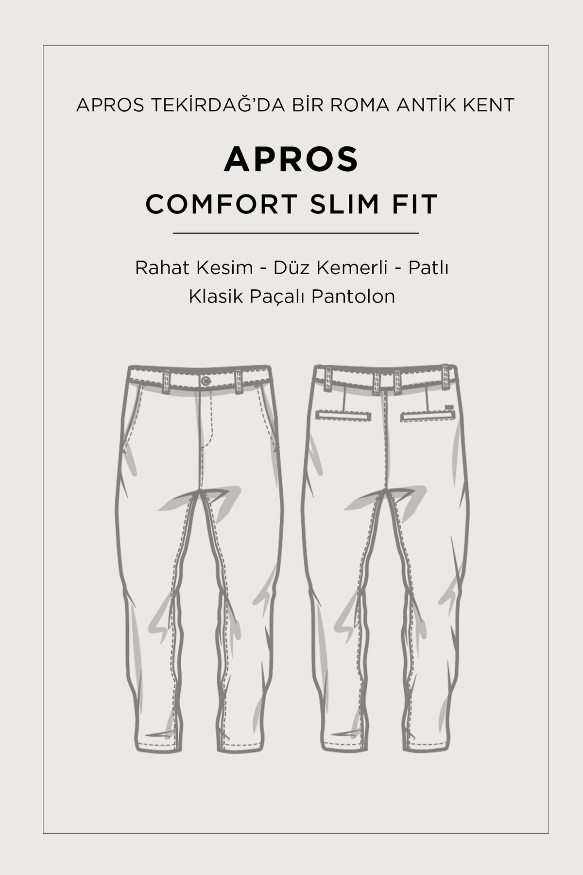 Gri Haki Klasik Bel Soft Touch Chino Pantolon